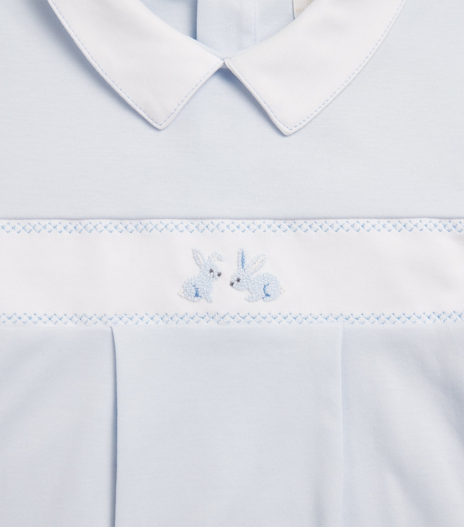 Pima Cotton Springtime Bunny Playsuit (0-18 Months) K480LIGHT BLUE Image 3