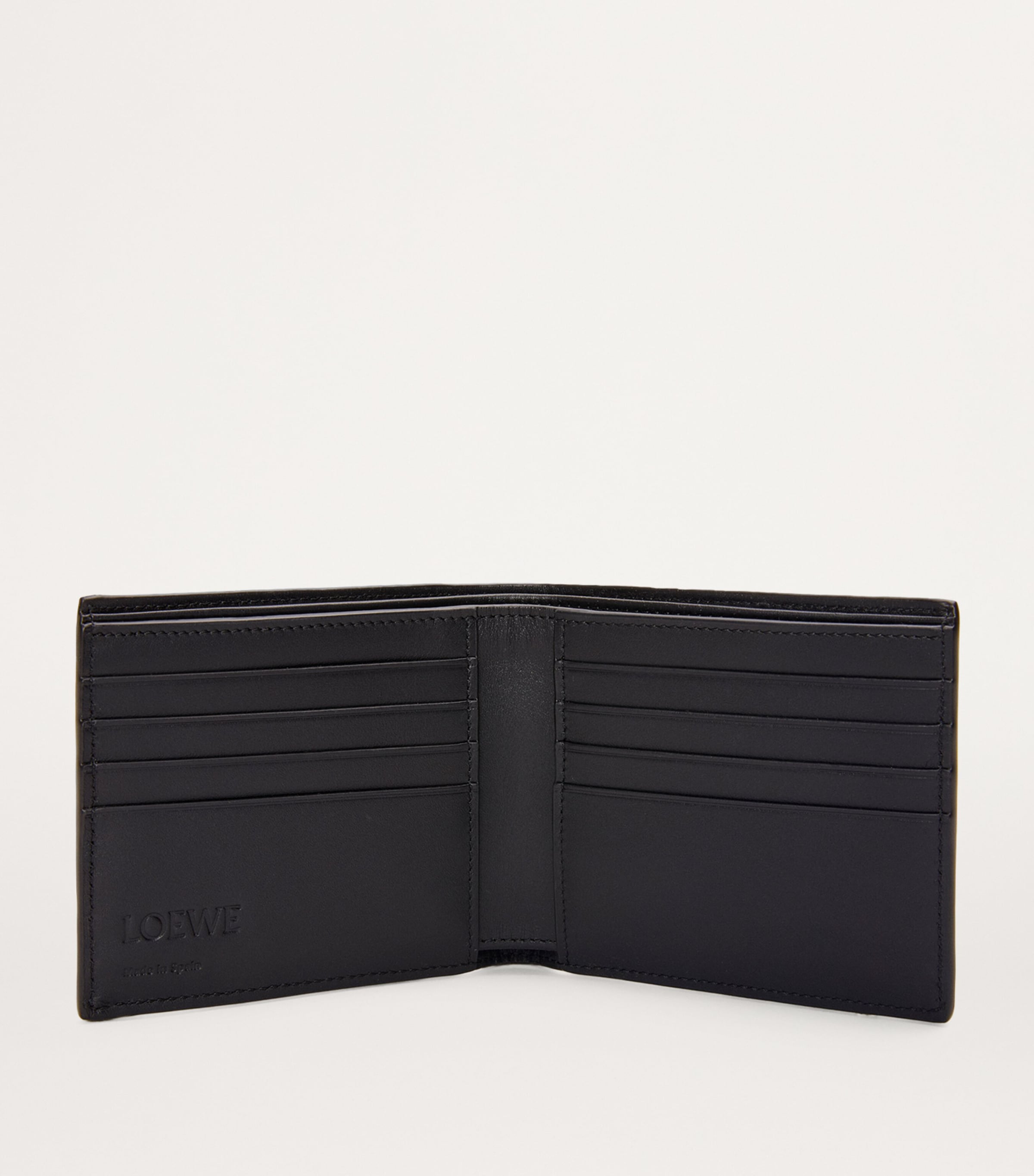 Textured Leather Bifold Wallet BLACK Image 2