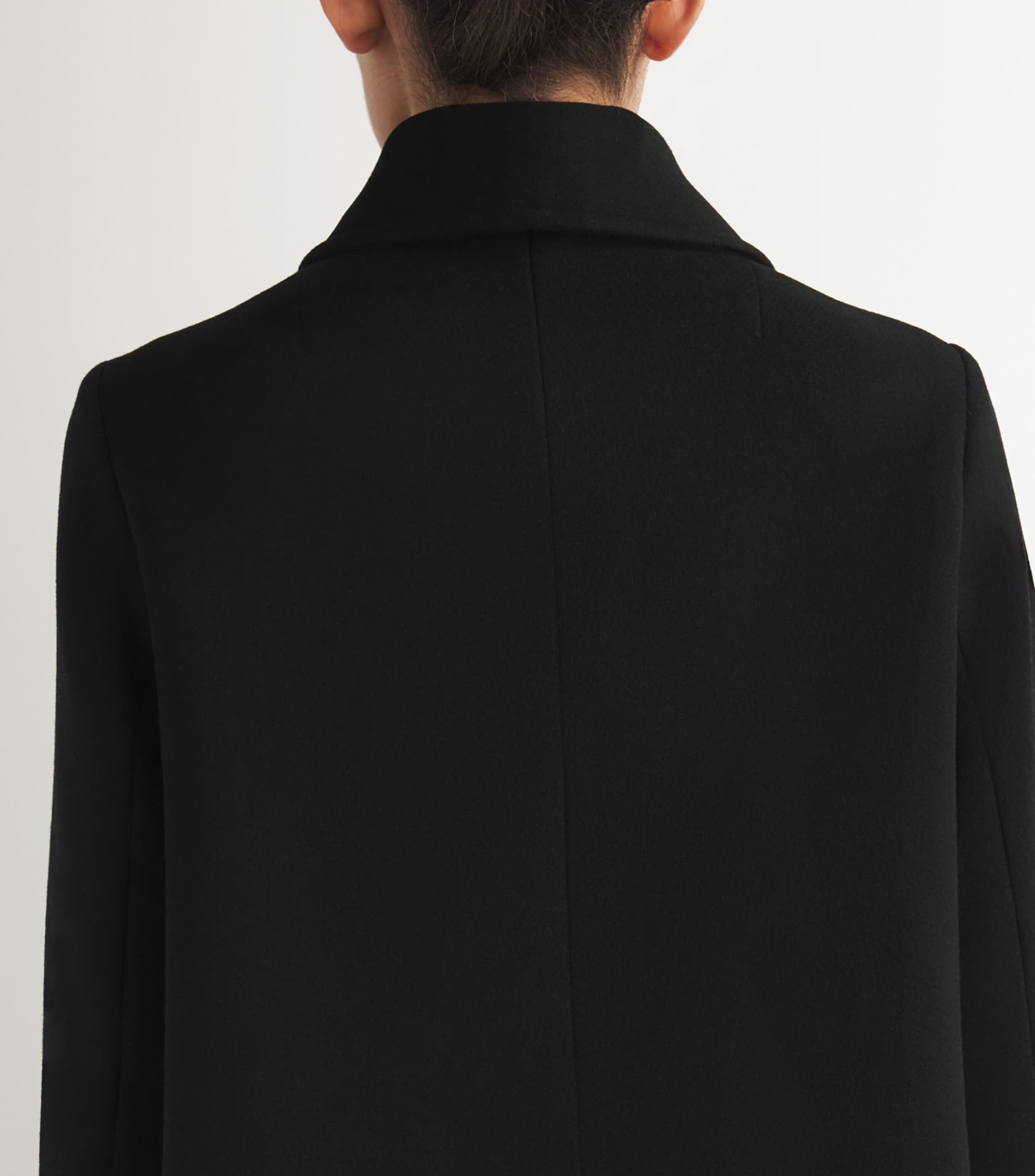 Wool-Blend Pea Coat BLACK Image 4