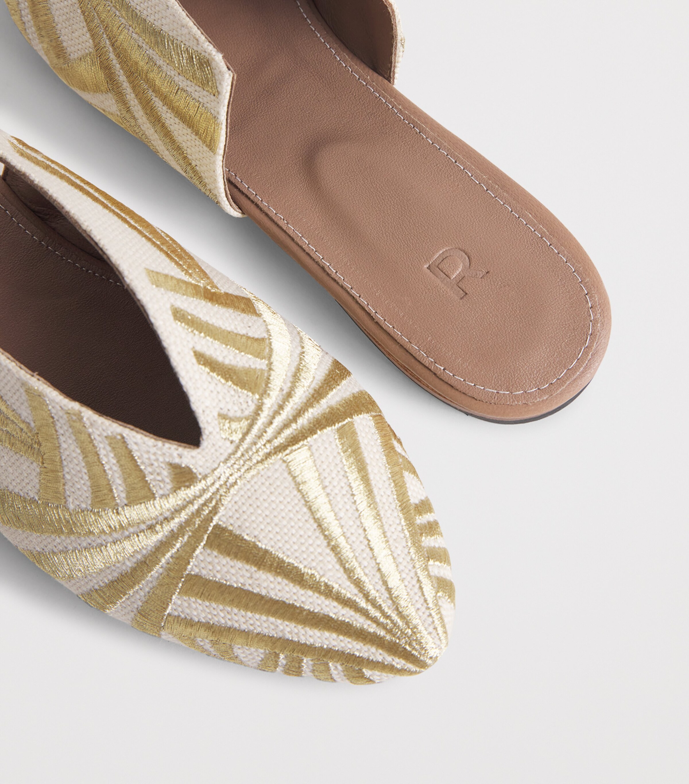Linen Mules BEIGE/GOLD Image 7