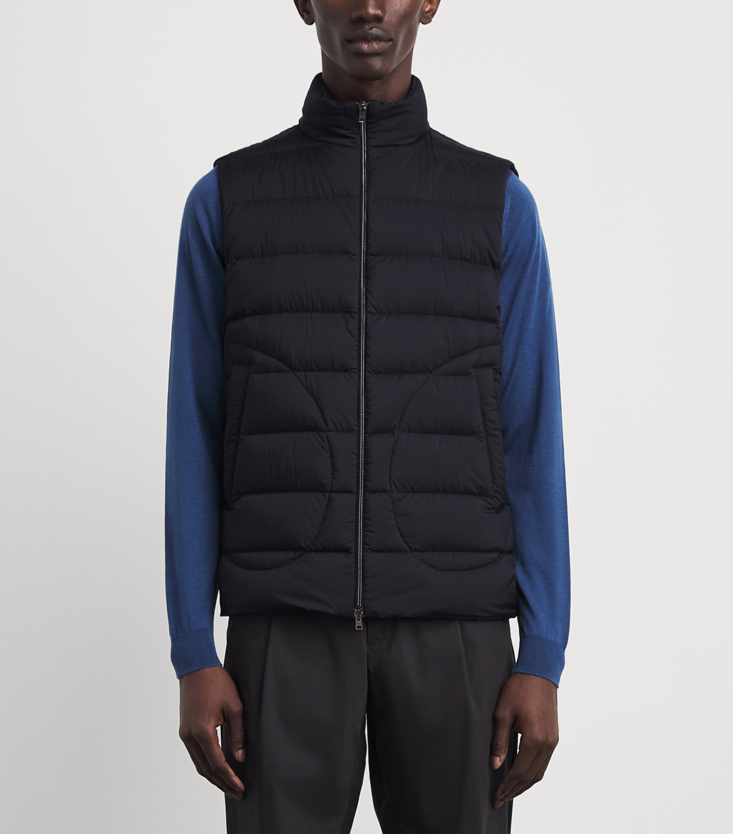 Herno Mens Down Quilted Gilet Black Image 4