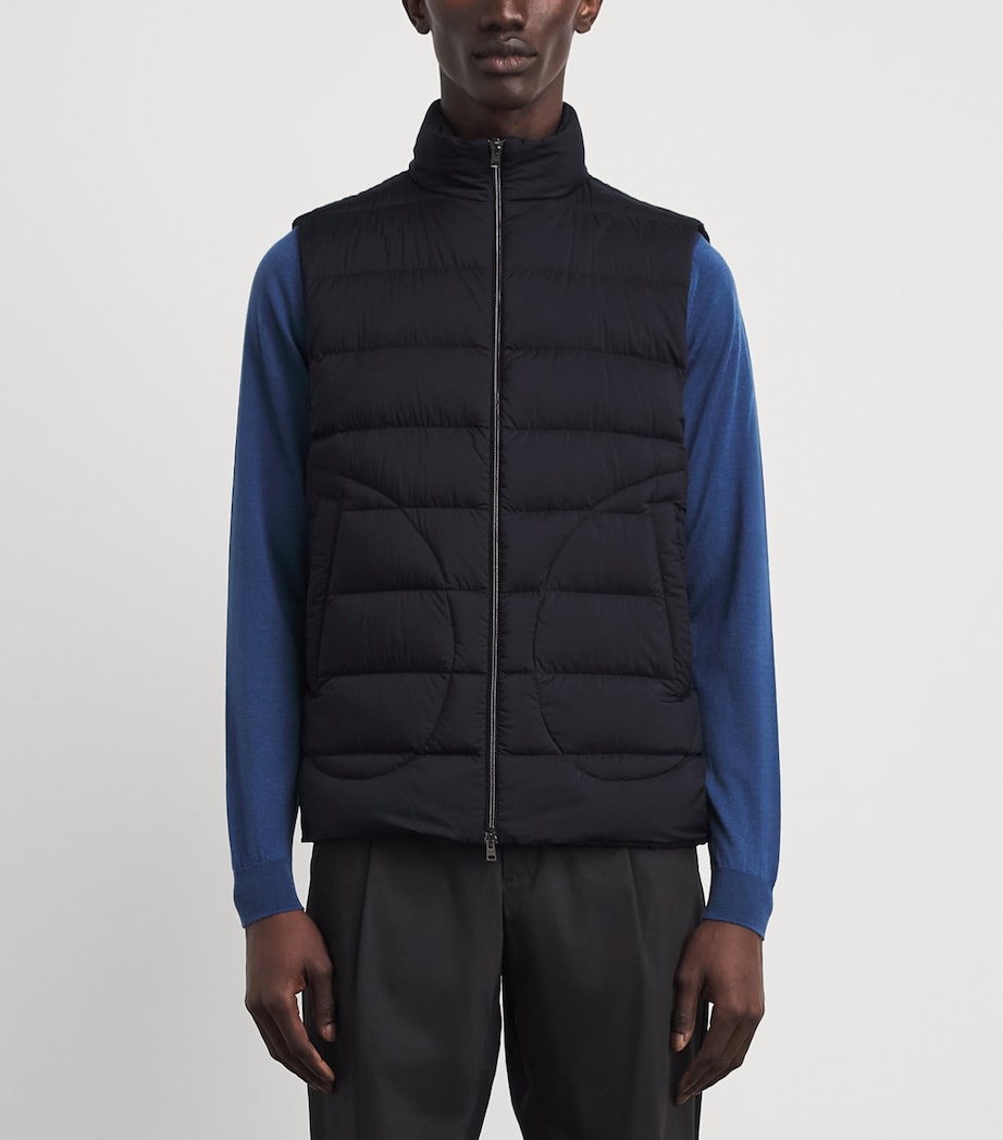 Herno Mens Down Quilted Gilet Black Image 4