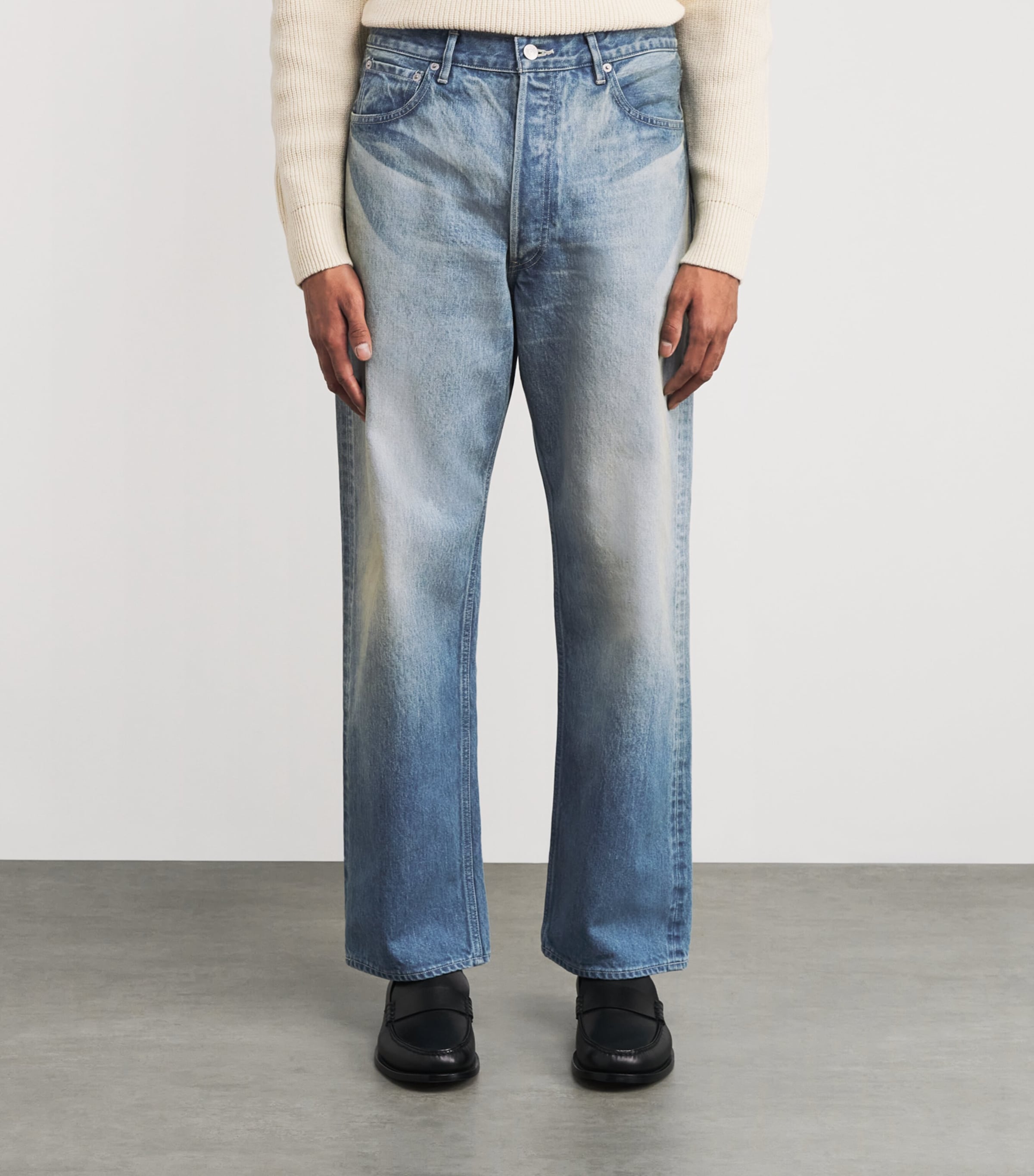 Faded Selvedge Wide-Leg Jeans FADED INDIGO Image 3