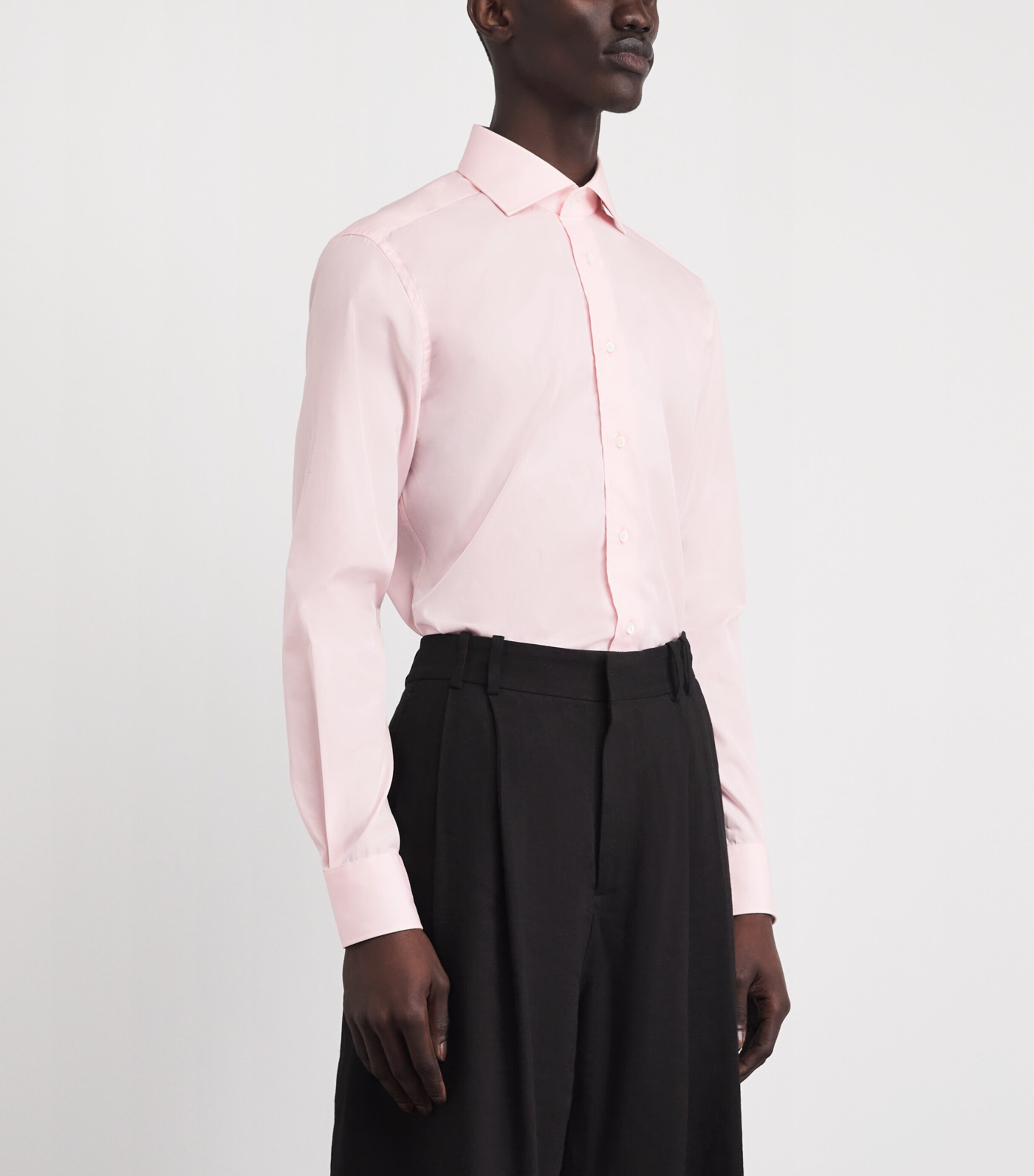 Corneliani Mens Cotton Formal Shirt Light Purple Image 4