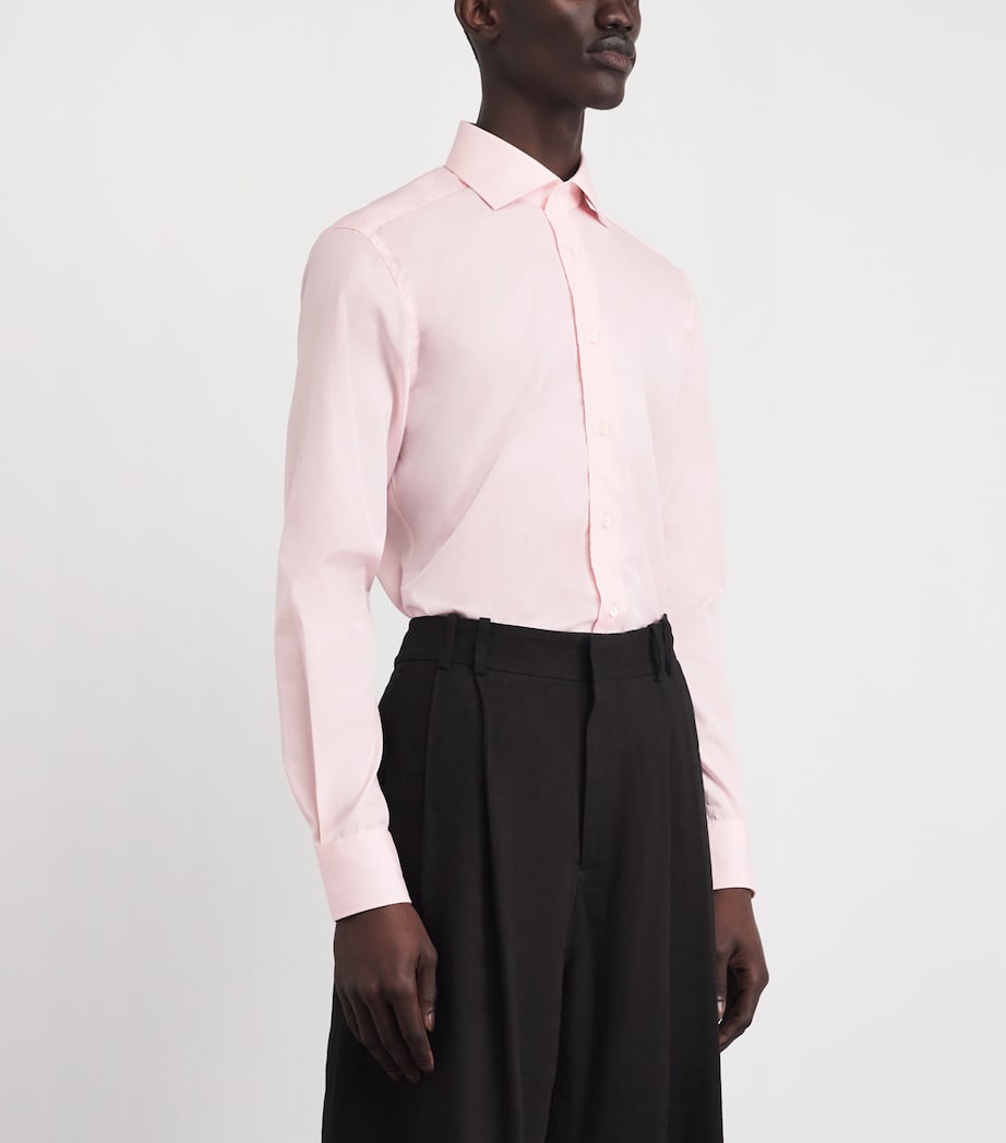 Corneliani Mens Cotton Formal Shirt Light Purple Image 4