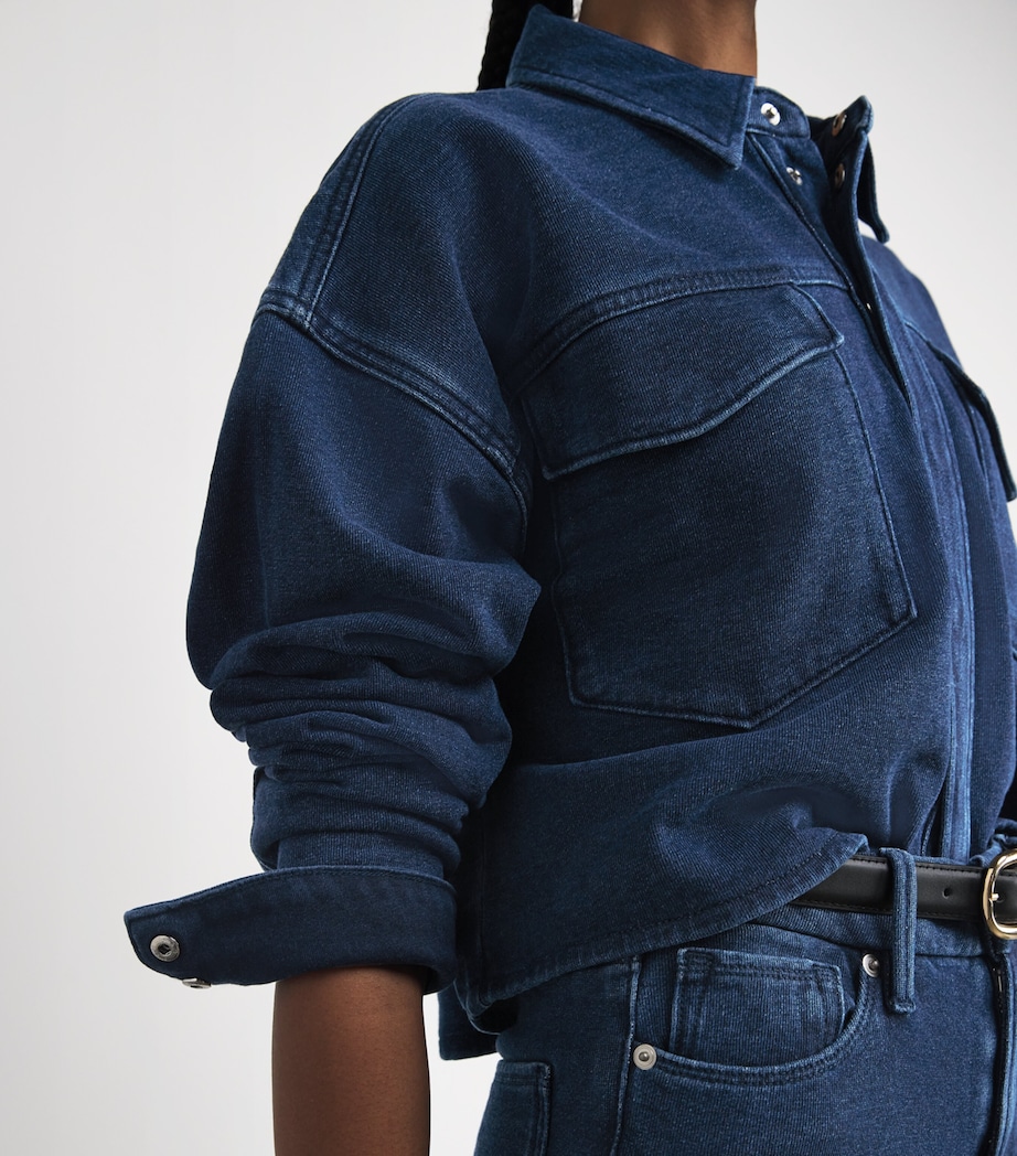Good American Womens Cotton Cropped Jeanius Jacket Image 3