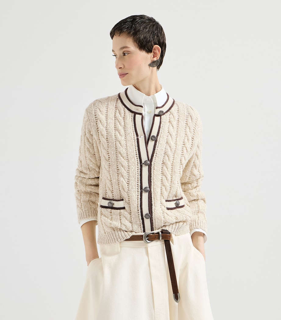 Brunello Cucinelli Womens Cable-Knit Cardigan Image 3
