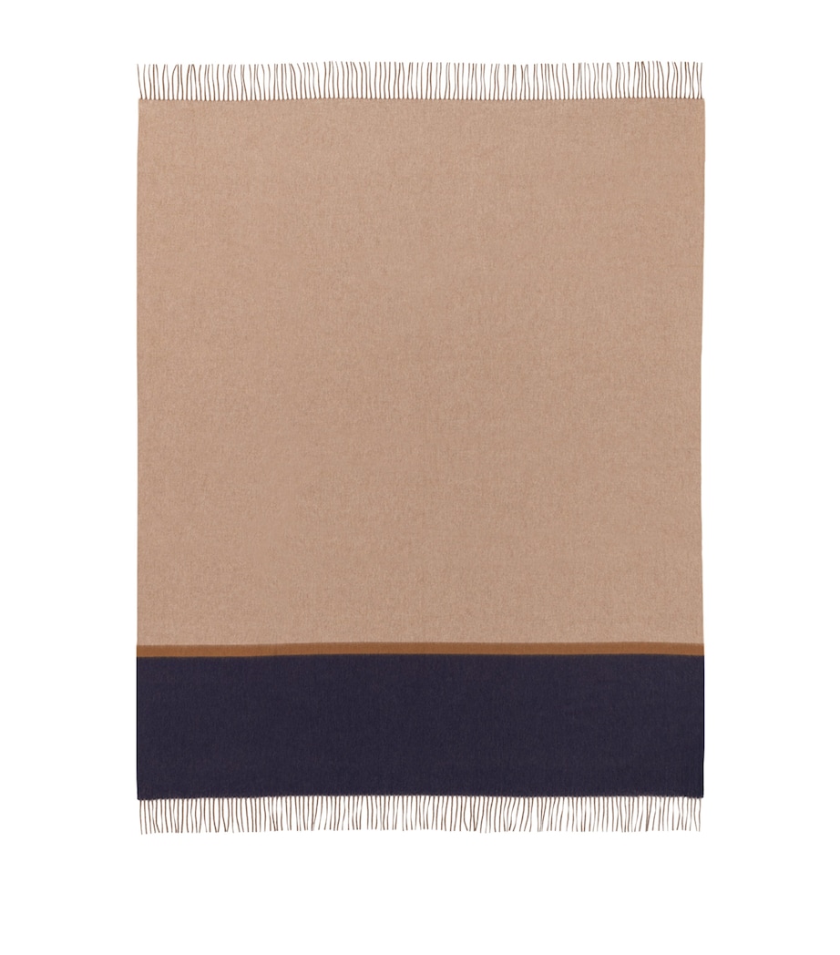 Cashmere Arran Borderland Throw (147cm x 183cm) DARK NATURAL NAVY Image 1