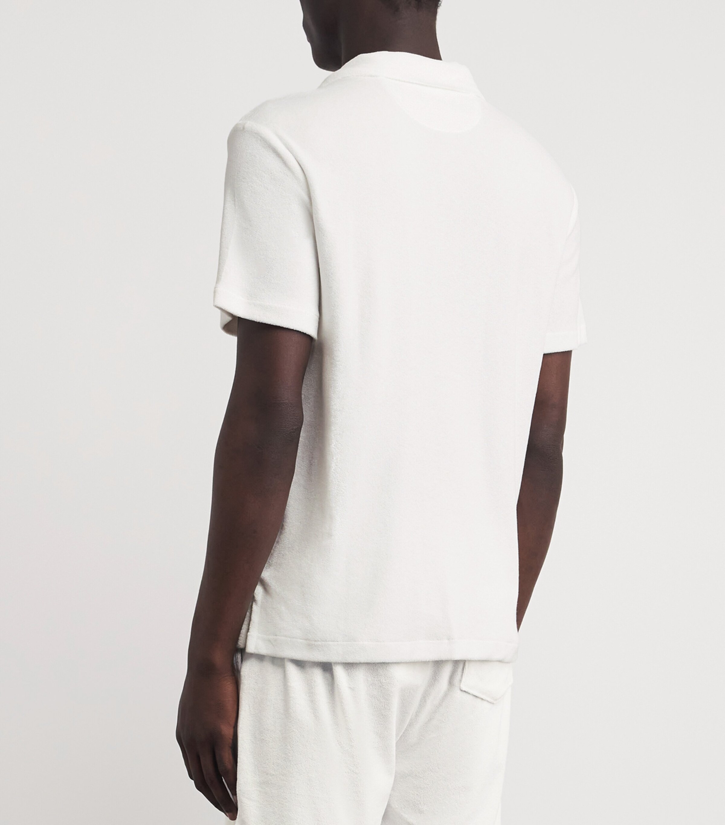 Polo Ralph Lauren Mens Cotton Terry Short-Sleeve Shirt White Image 5