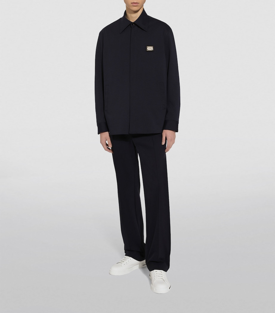 Logo Plaque Overshirt B0665-VERY DARK BLUE Image 2