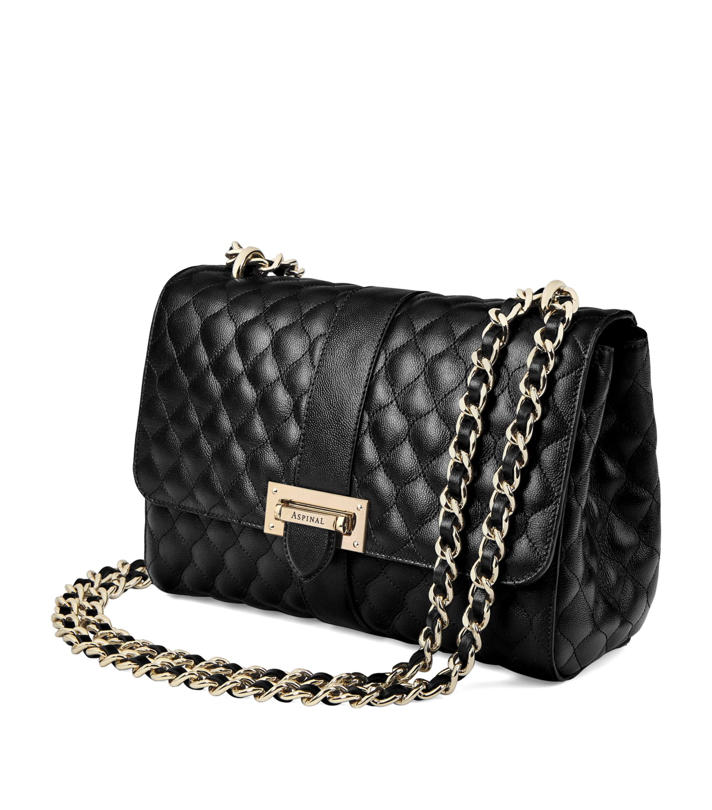 Aspinal Of London Large Leather Lottie Cross-body Bag In Black