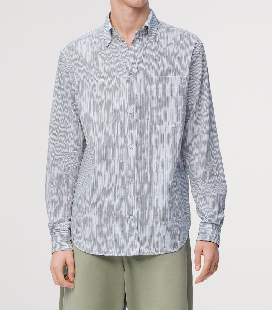 x Paula's Ibiza Cotton-Blend Anagram Shirt BLUE/WHITE Image 3