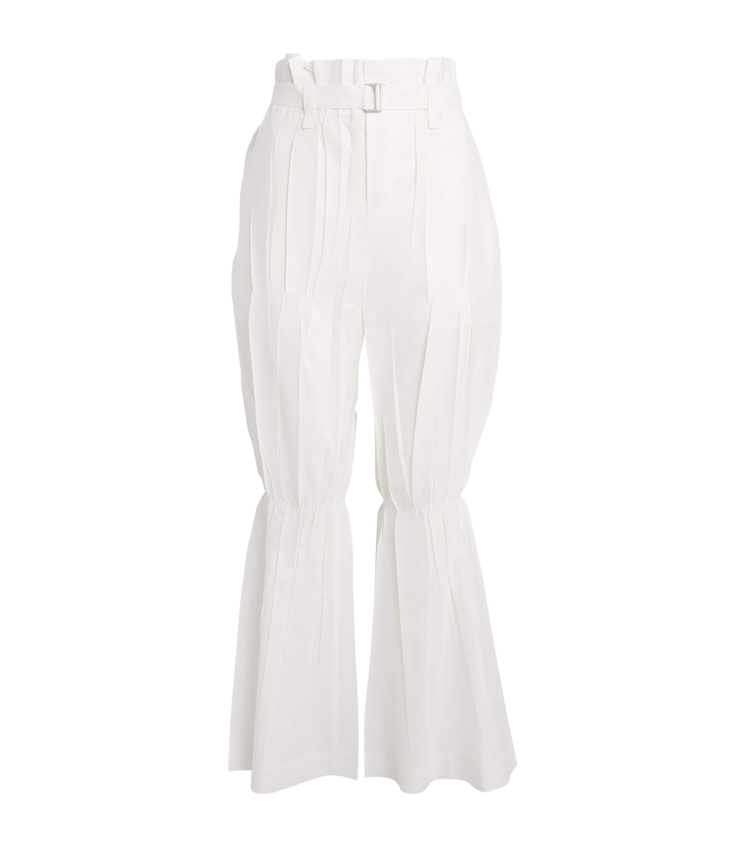 Issey Miyake Crimped And Pressed Trousers In White