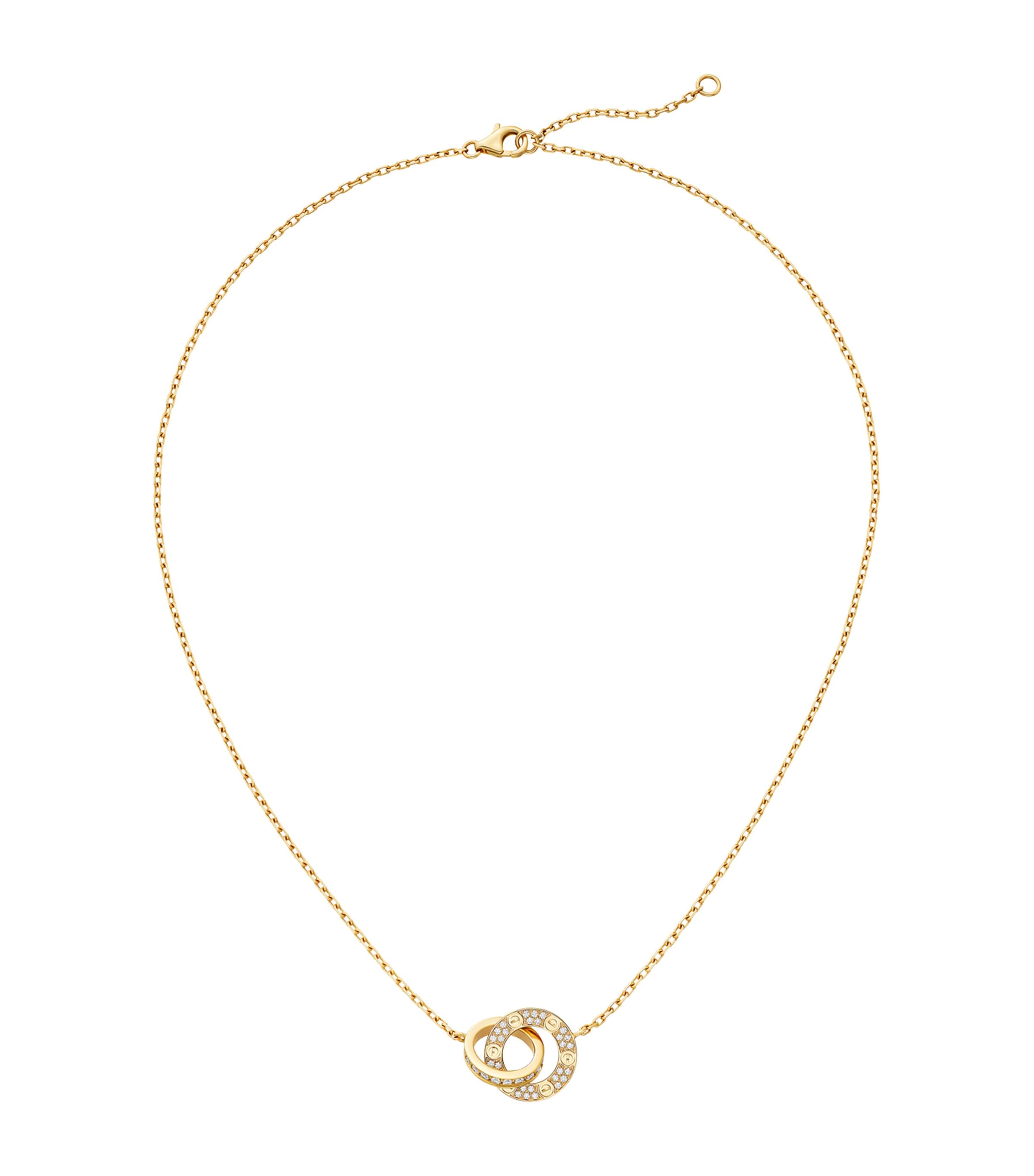 Yellow Gold and Diamond LOVE Necklace YELLOW GOLD Image 1