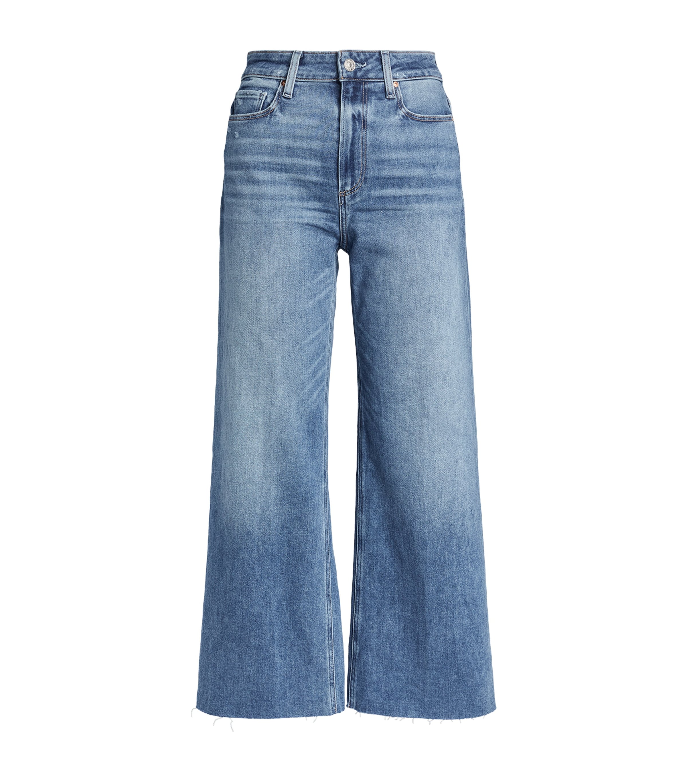 Shop Paige Anessa Wide-leg Jeans In Blue