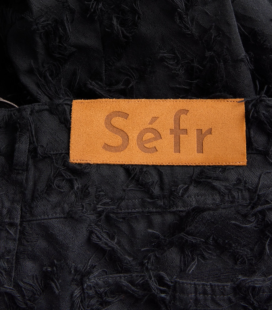 Fringed Cotton Twill Nikos Jeans FRINGED BLACK TWILL Image 5