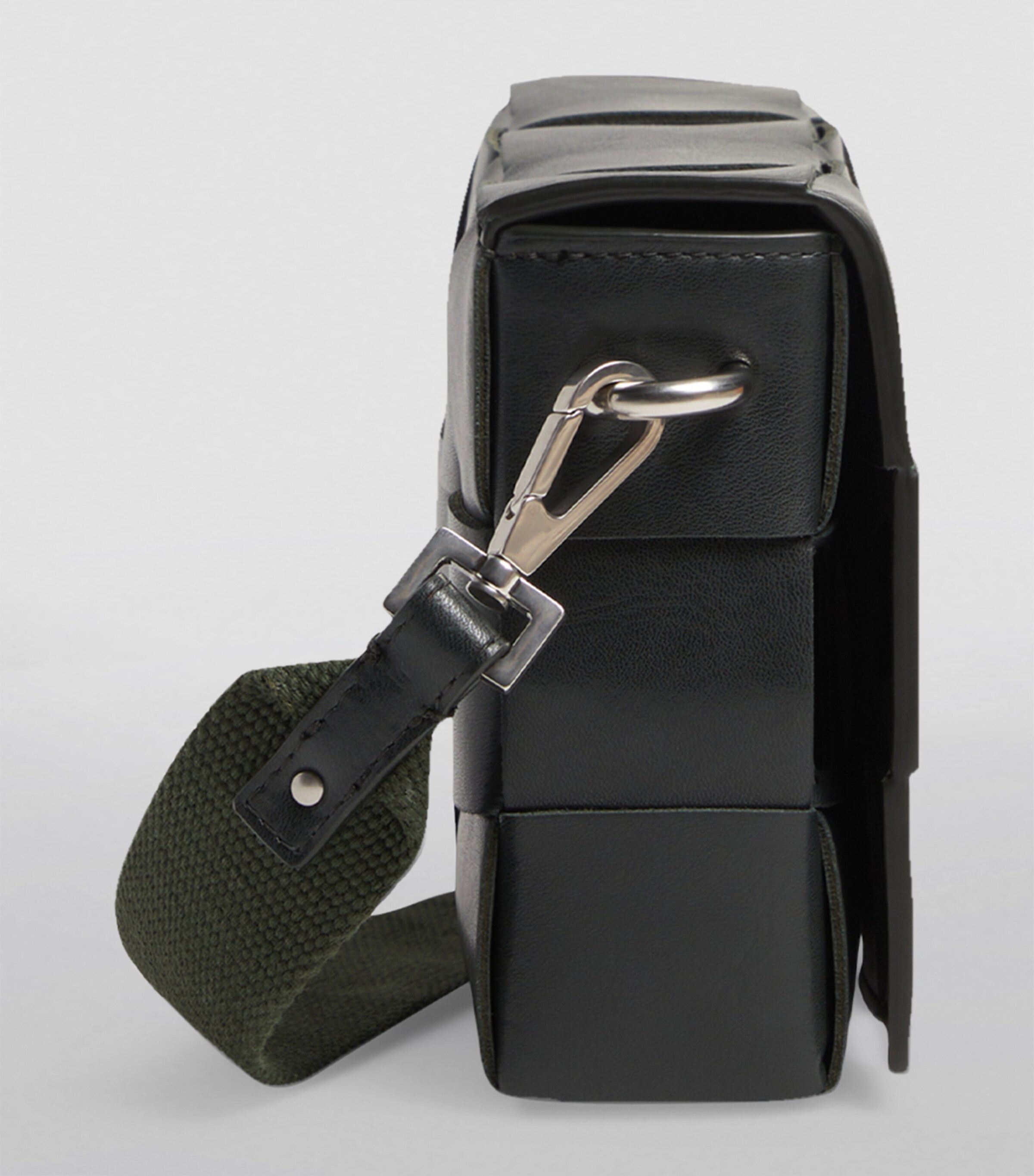 Bottega Veneta Leather Cassette Cross-Body Bag Dark Green Silver Image 6