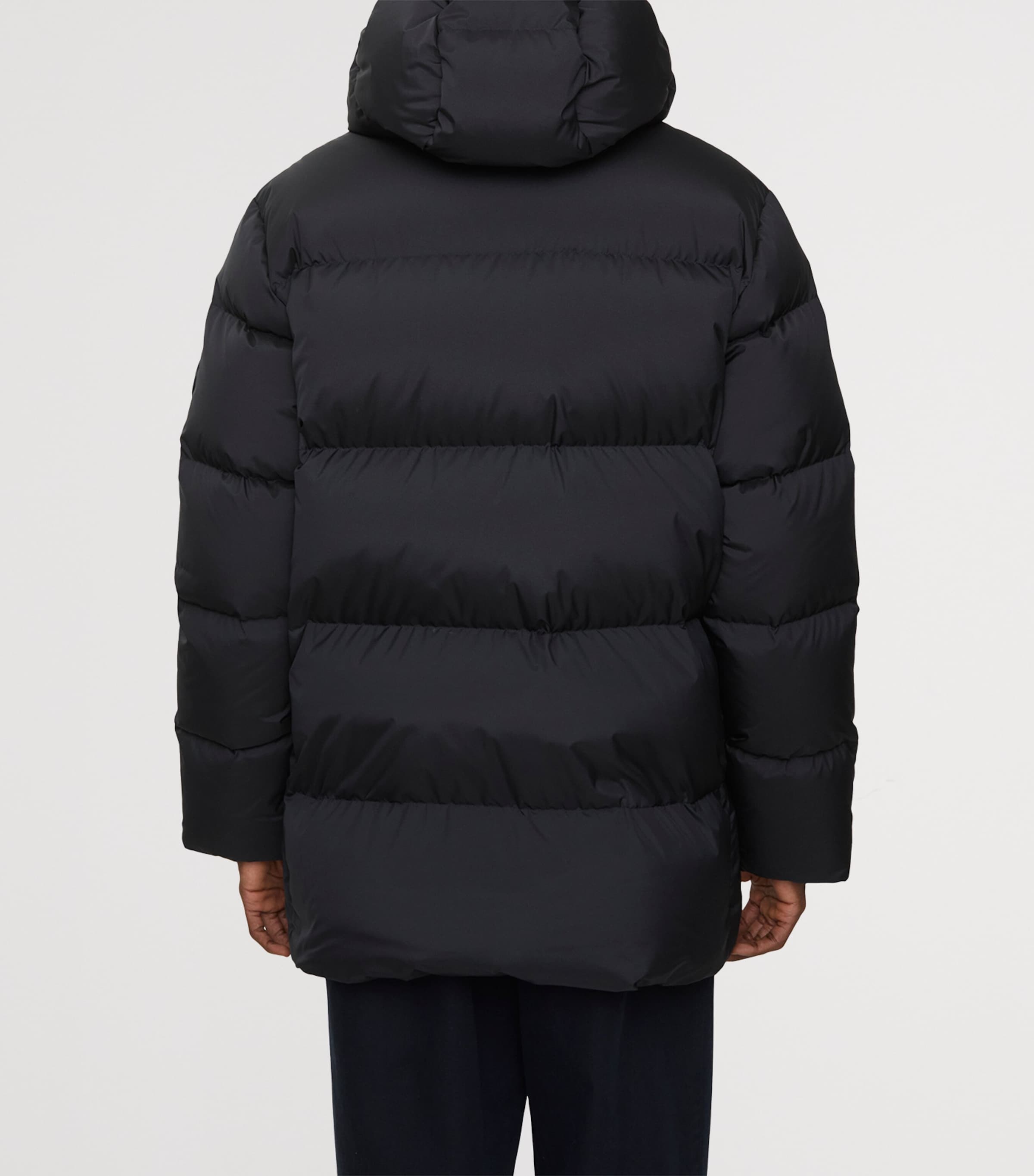 Hooded Down Puffer Jacket BLACK Image 4