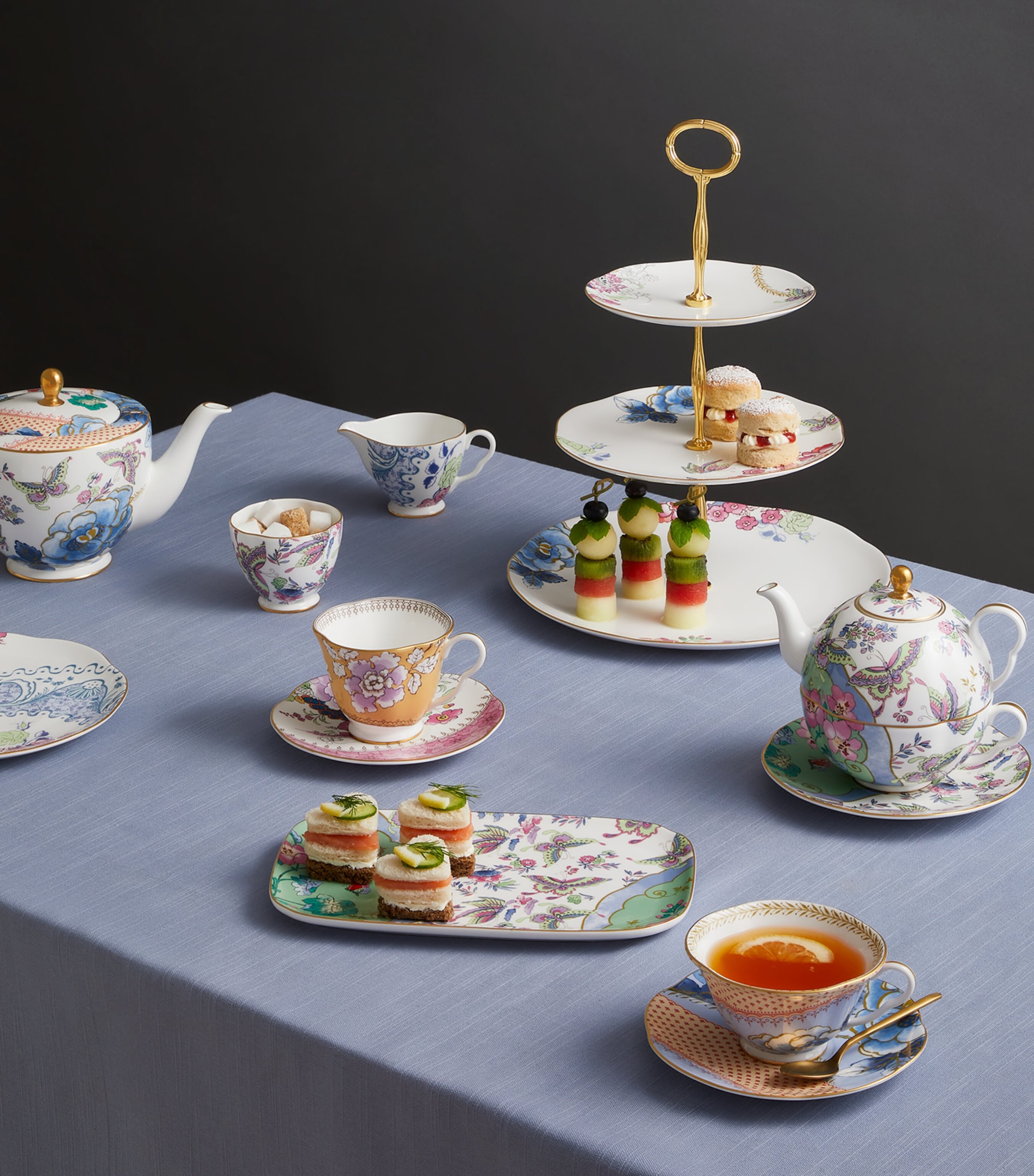 Bone China Butterfly Bloom Tea For One Teapot Set MULTI Image 2