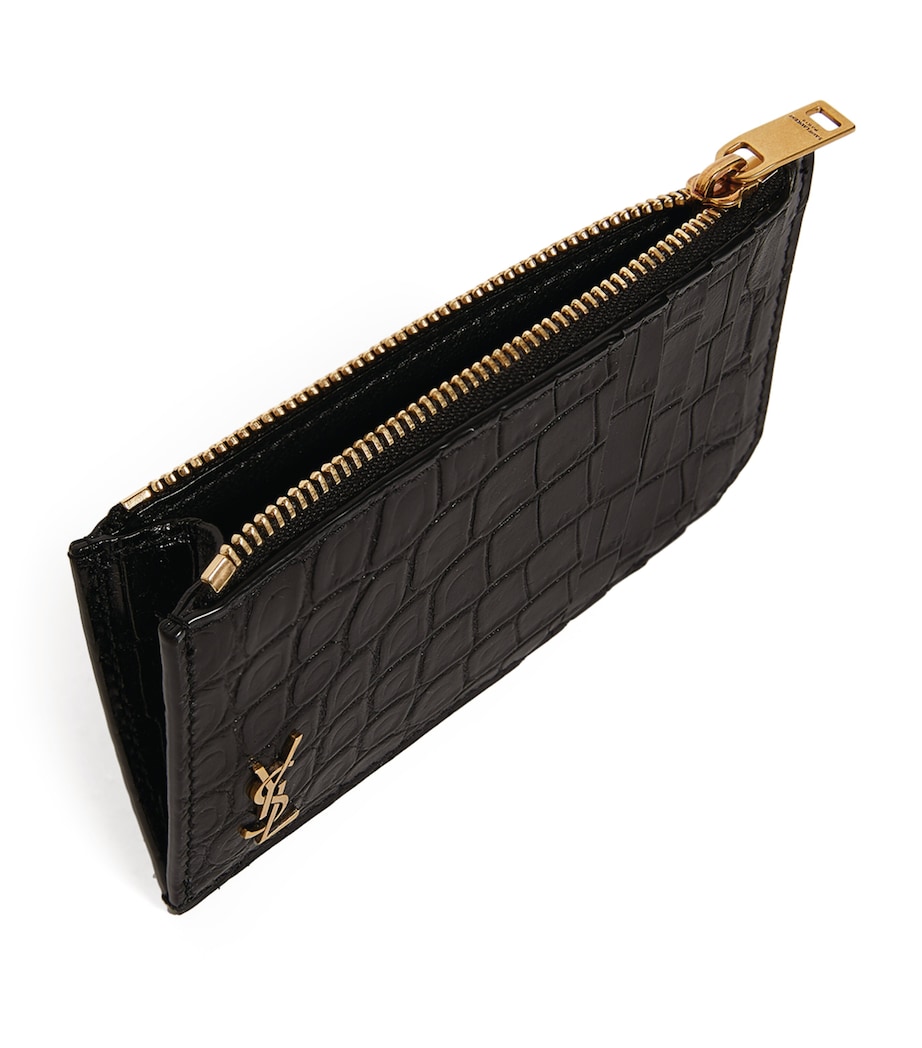 Croc-Embossed Monogram Card Holder 1000 Image 2