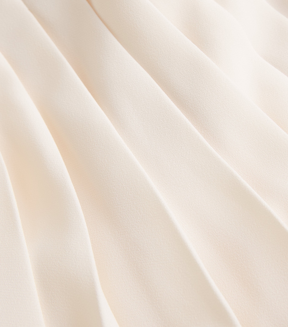 ME+EM Womens Crepe Slit Pleated Maxi Skirt Cream Image 6