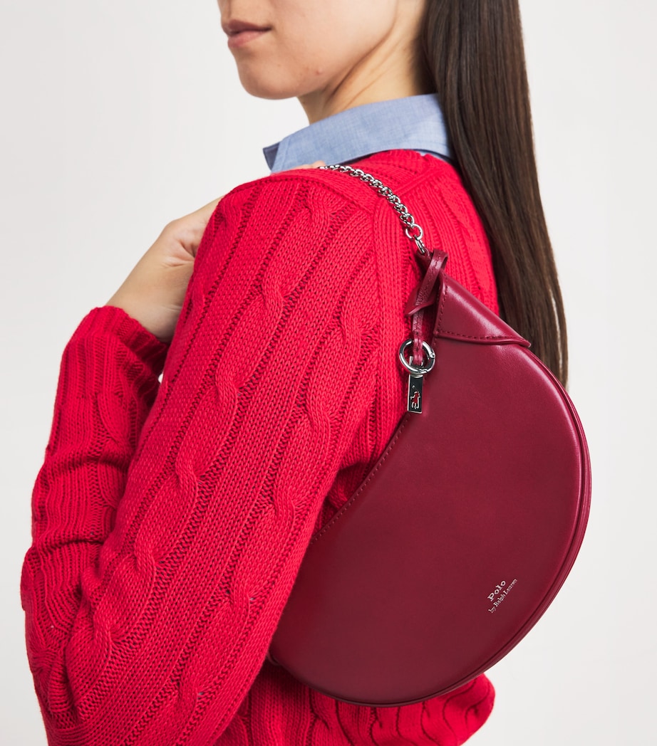Small Leather ID Shoulder Bag POMEGRANATE Image 5