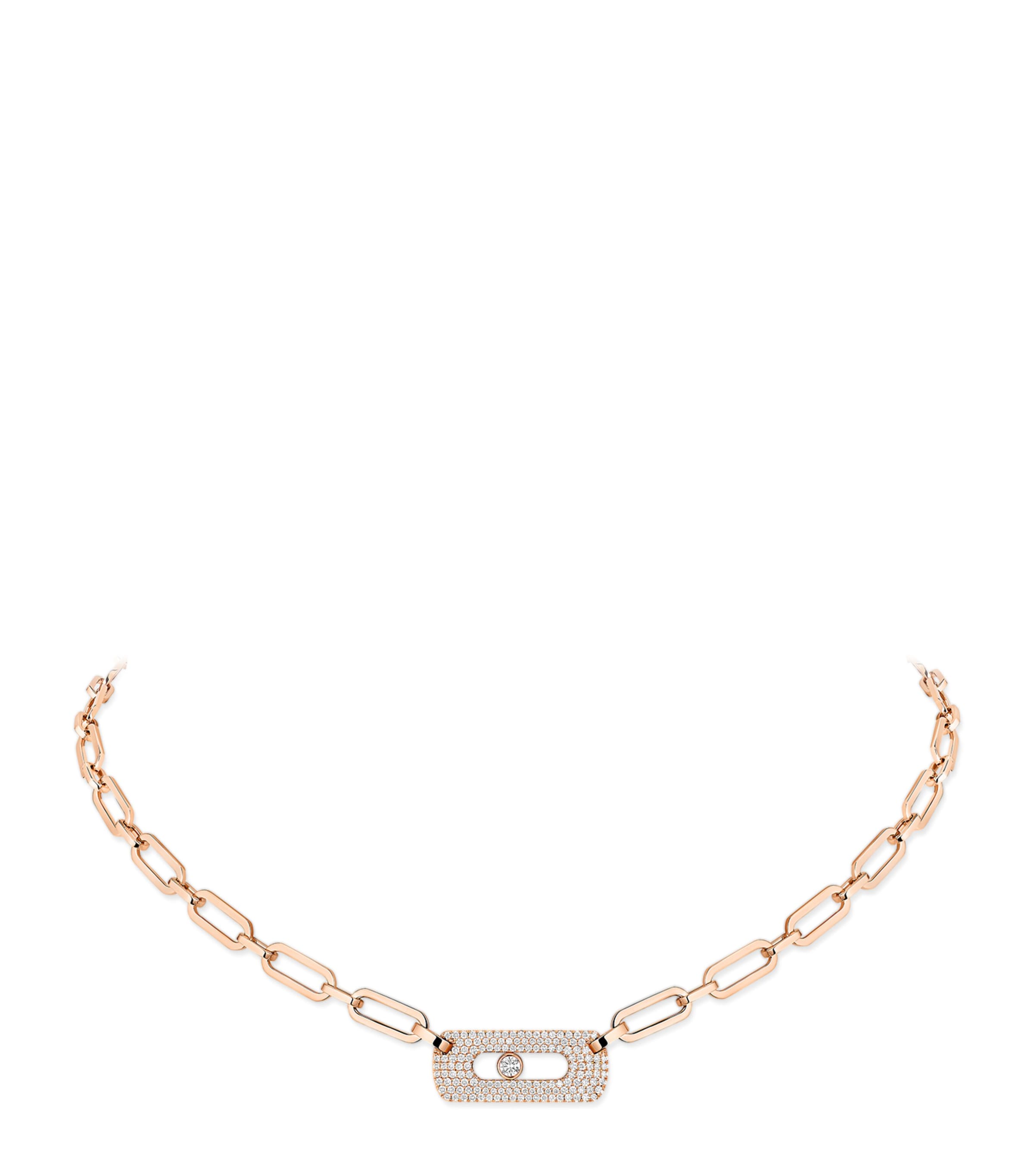 Messika Move Link Pink Gold and Diamond Necklace (0.78ct) Pink Gold Image 1