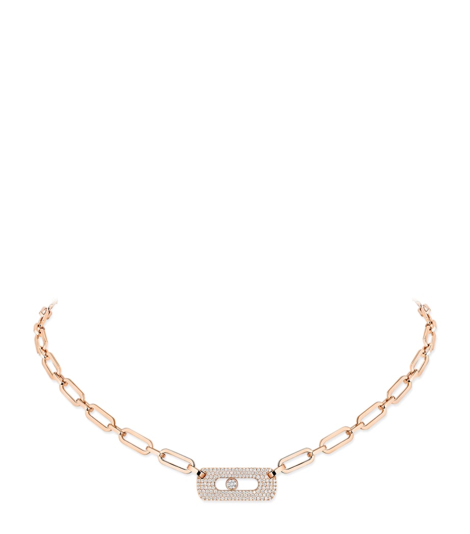Messika Move Link Pink Gold and Diamond Necklace (0.78ct) Pink Gold Image 1