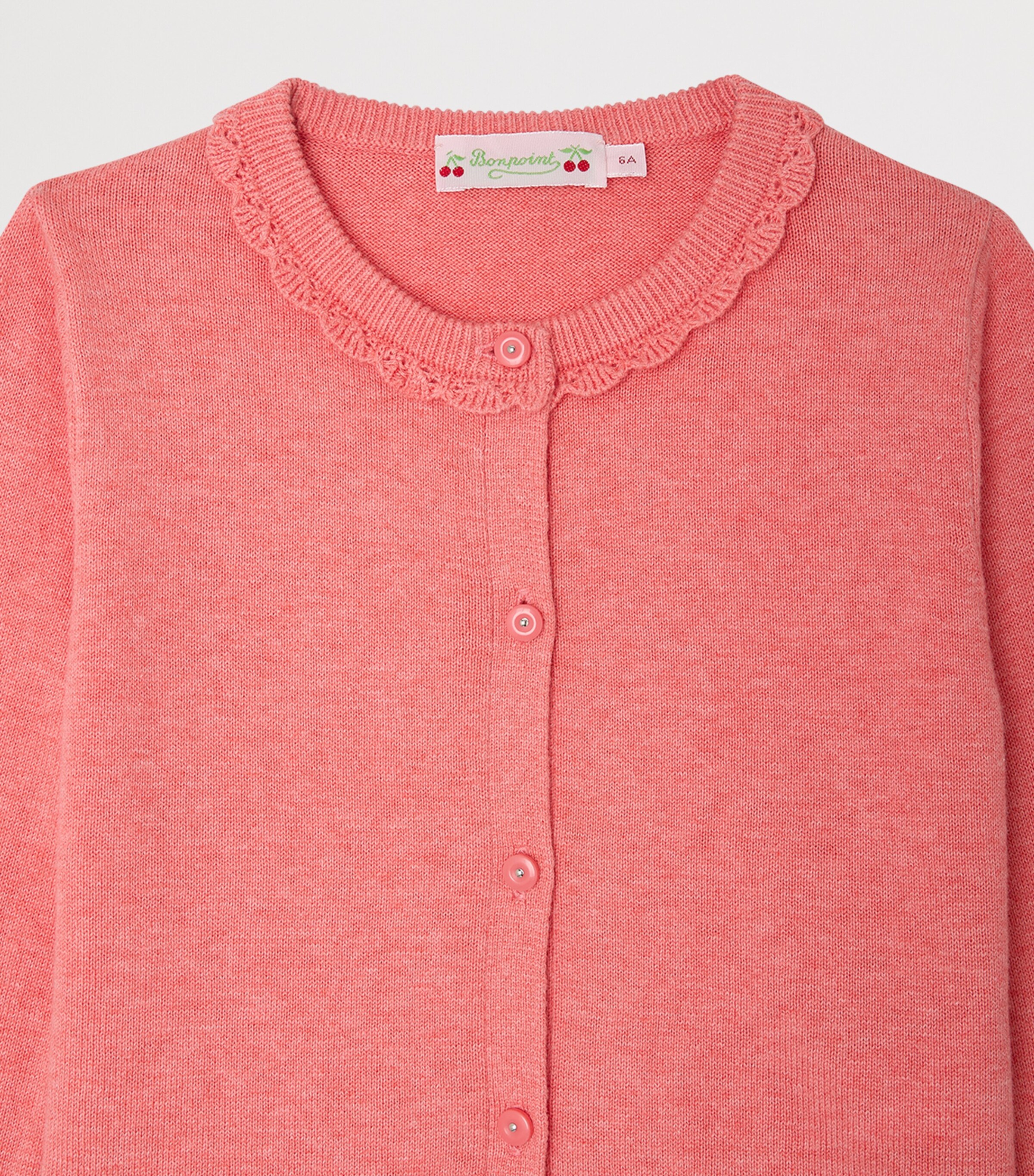 Bonpoint Cotton Larita Cardigan (10-14 Years) Rose Bonbon Image 3