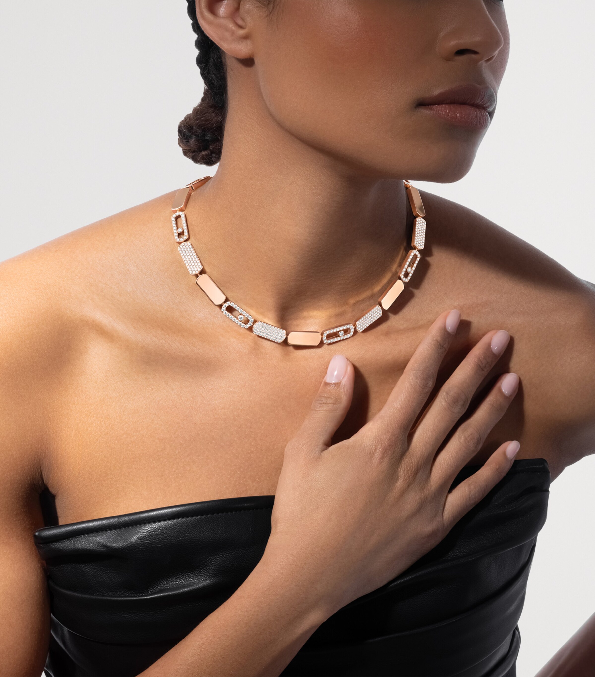 Messika Imperial Move Pink Gold and Diamond Necklace (6.40ct) Pink Gold Image 2