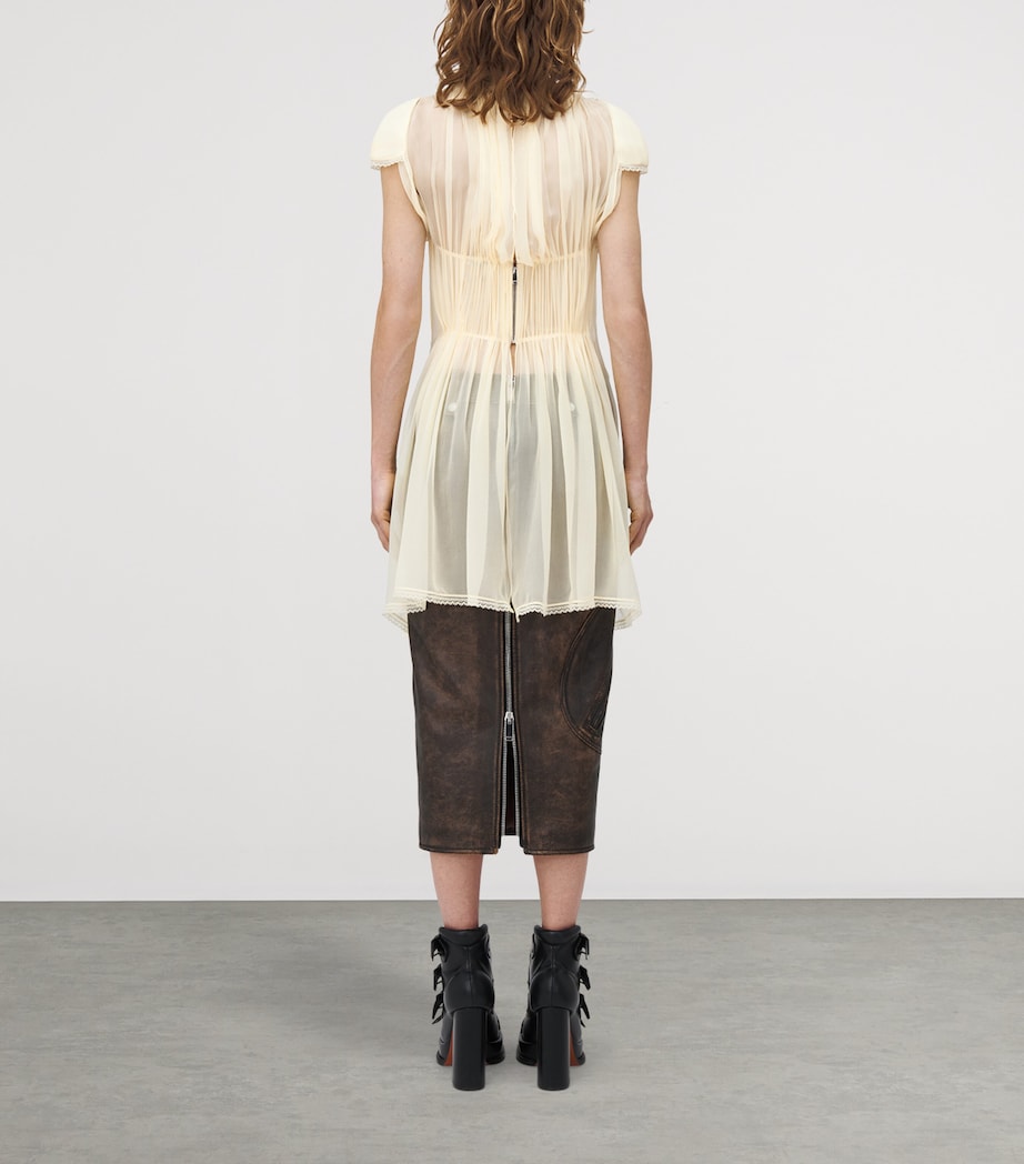 Silk Chiffon Pleated Top 7023 Image 4
