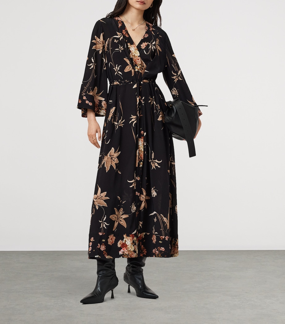 Floral Diana Midi Dress PETRA SEPIA BROWN Image 6