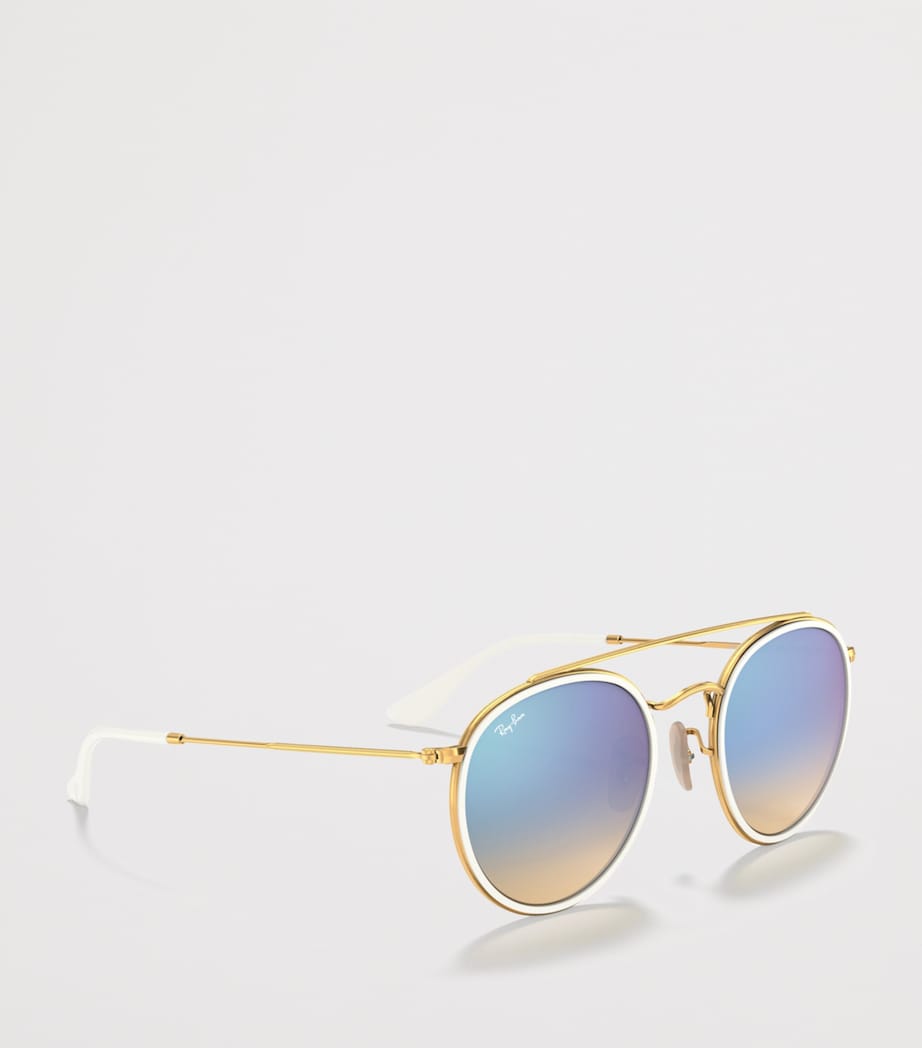 Ray-Ban Round Double-Bridge Sunglasses Gold Image 6