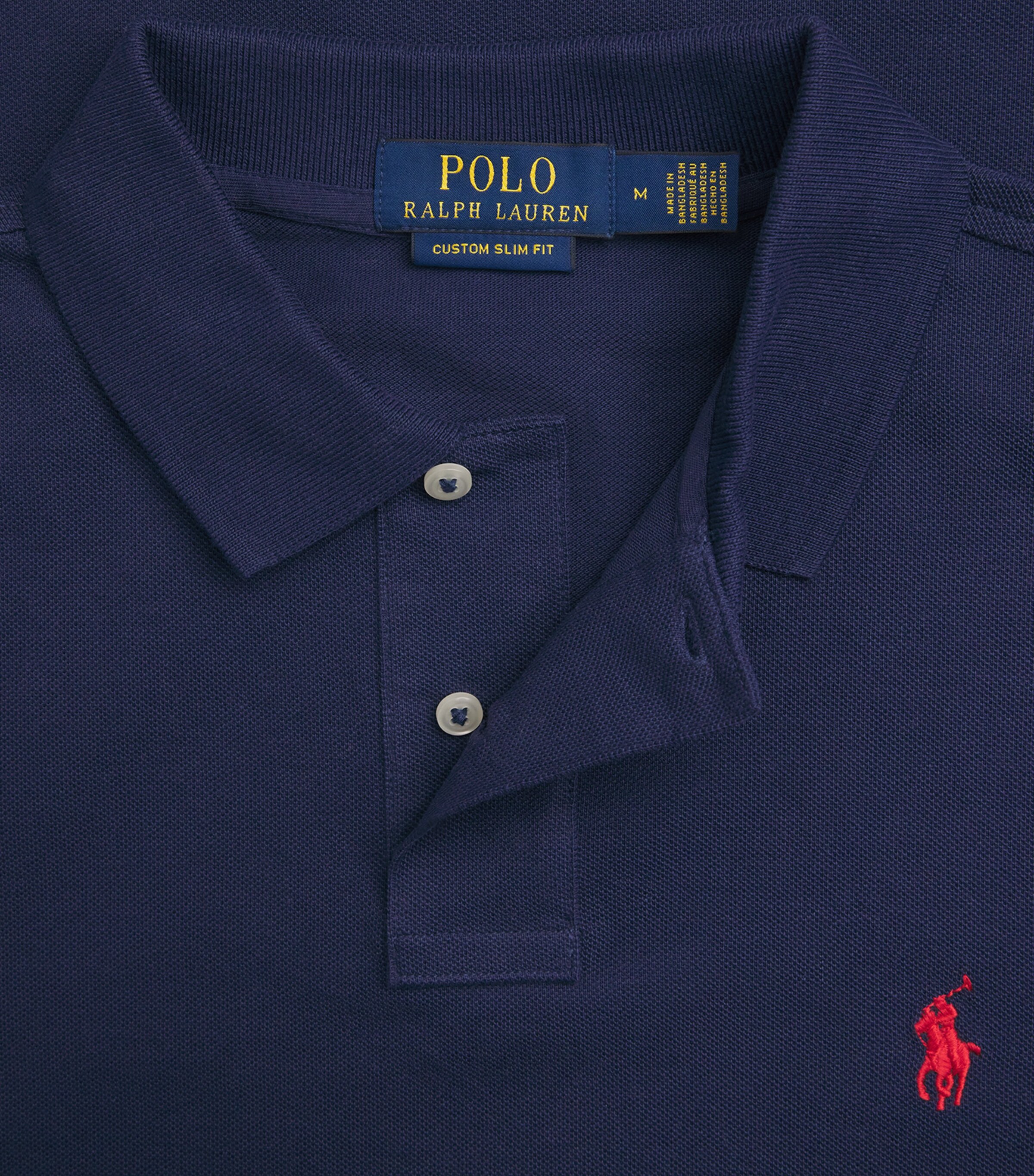 Polo Ralph Lauren Mens Cotton Long-Sleeve Polo Shirt Navy Image 5