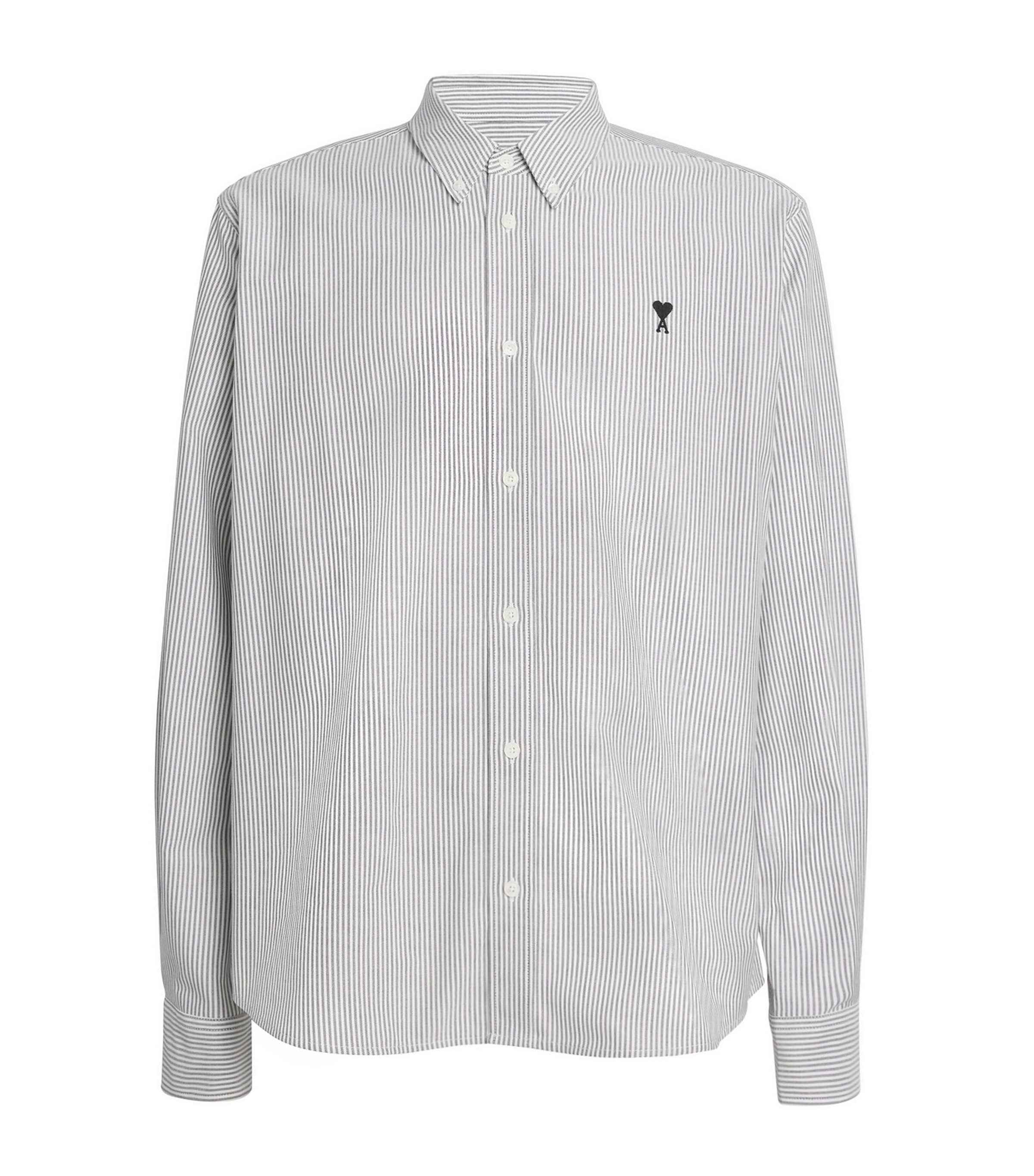 Ami Alexandre Mattiussi Cotton Stripe Shirt In Gray
