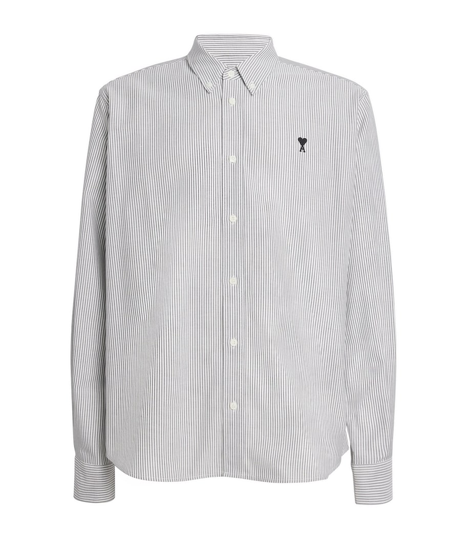 Cotton Stripe Shirt 039 - NOIR / BLANC NATUREL Image 1