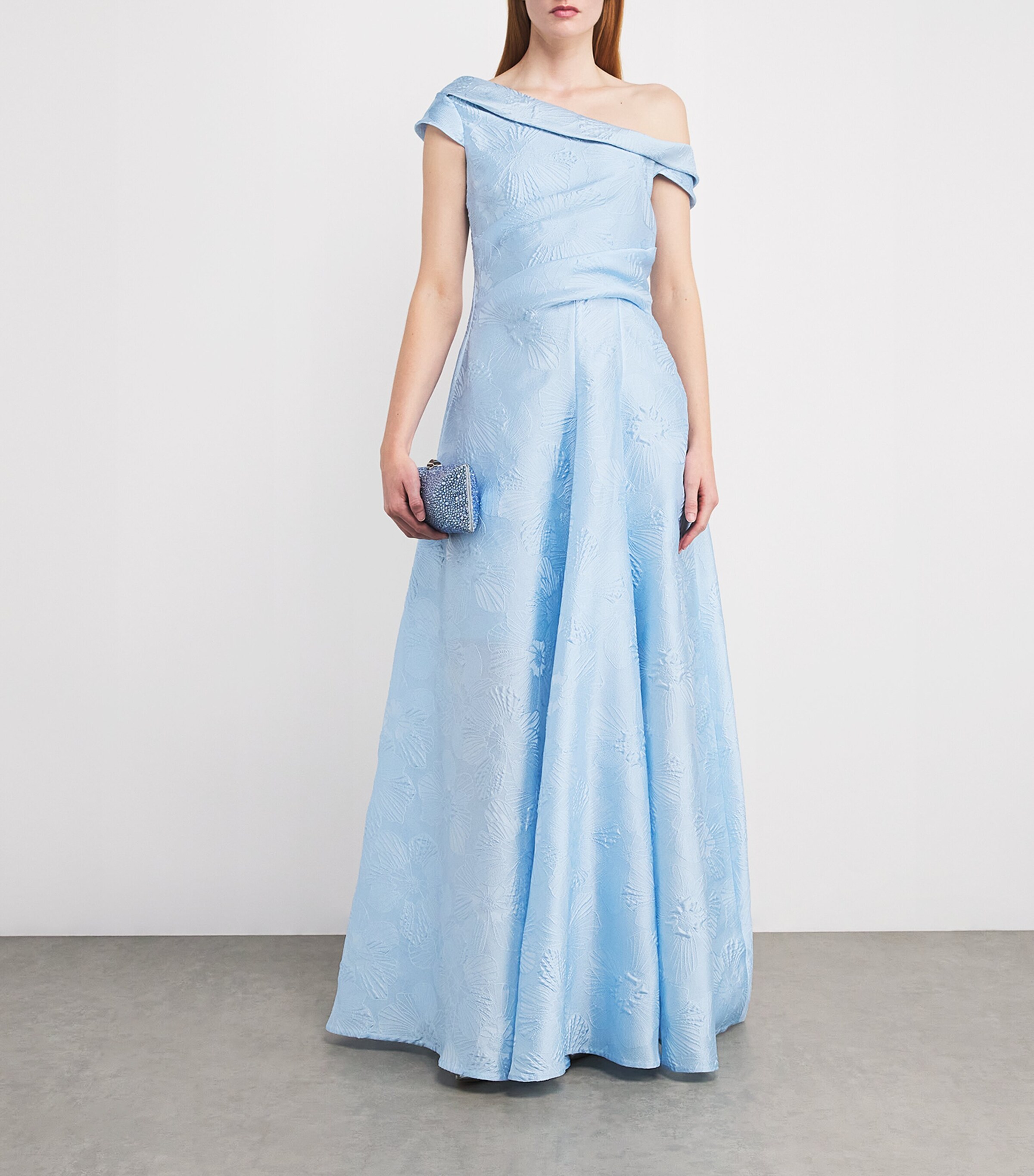 Draped One-Shoulder Gown 422 SKY Image 2