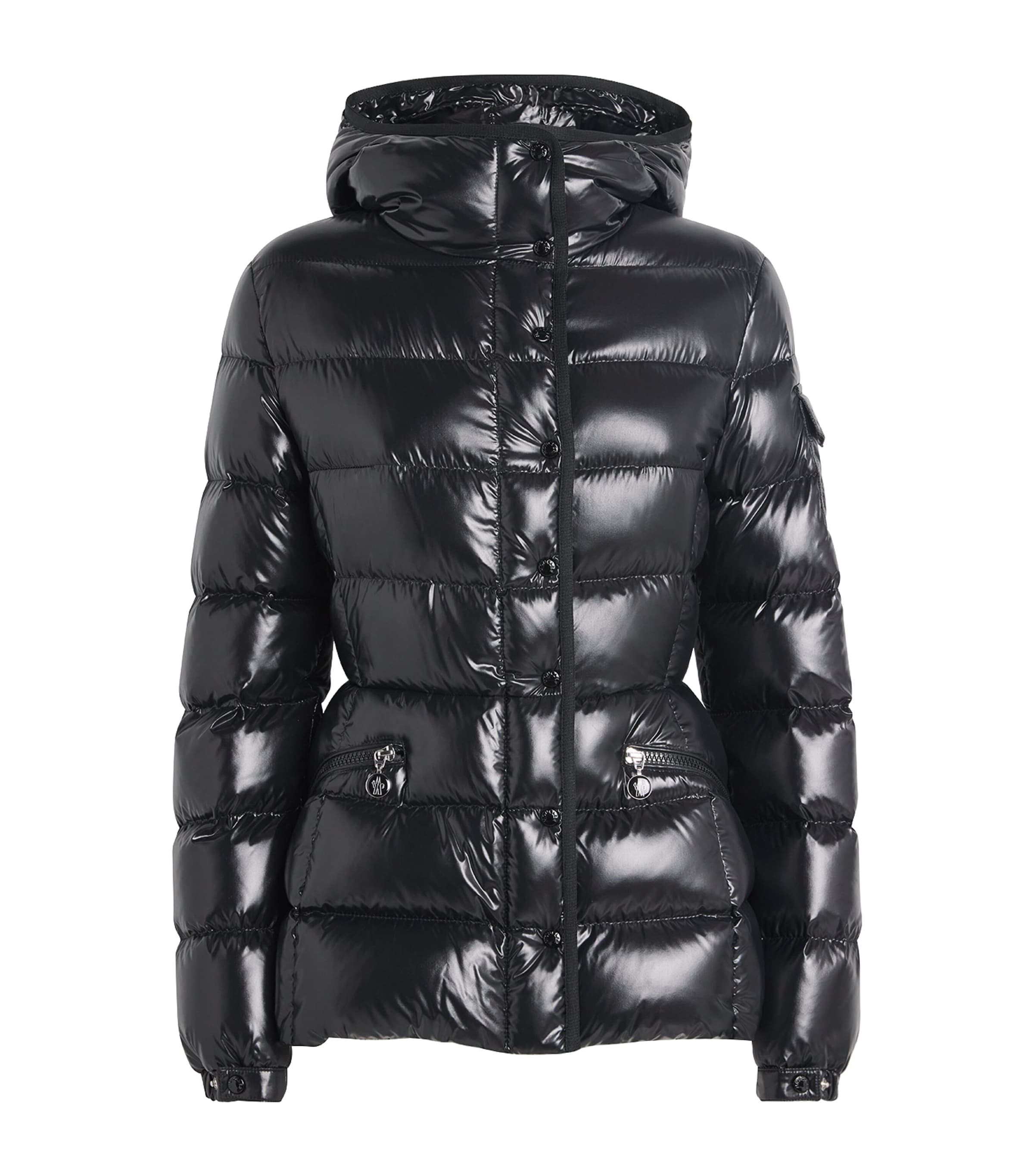 Moncler Down Hooded Barante Jacket In Black