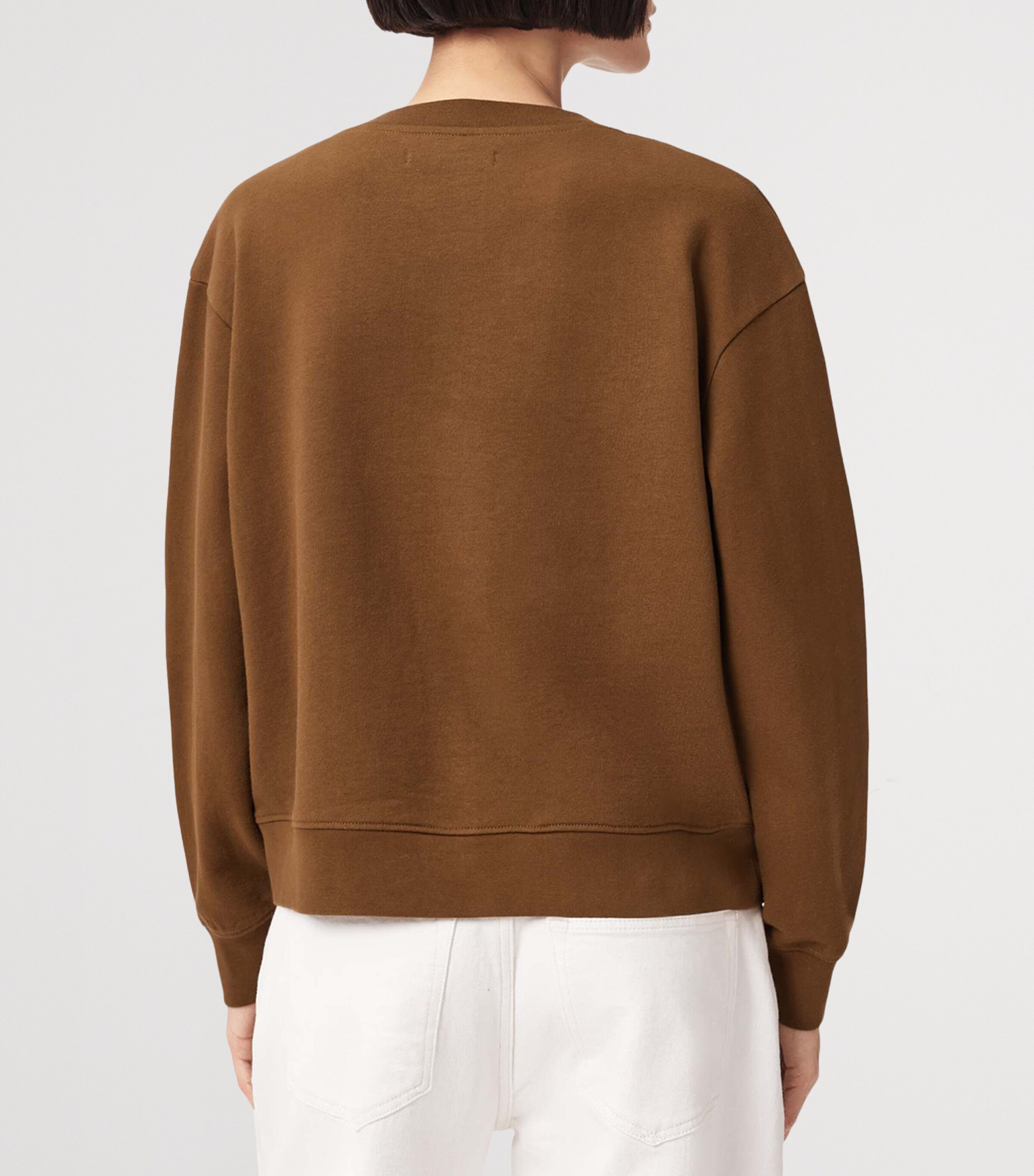 AllSaints Womens Cotton Luck Pippa Sweatshirt Cognac Brown Image 5