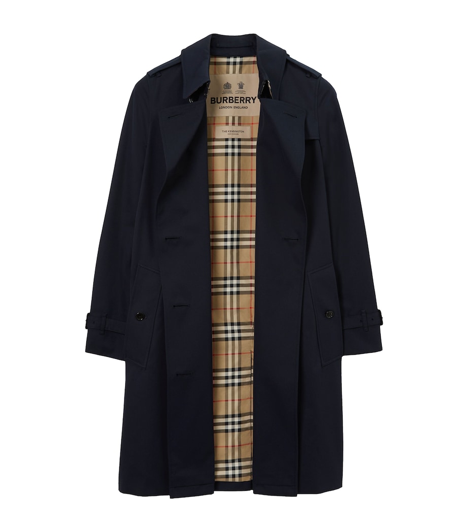 Burberry Womens Gabardine Kensington Heritage Trench Coat Coal Blue Image 3