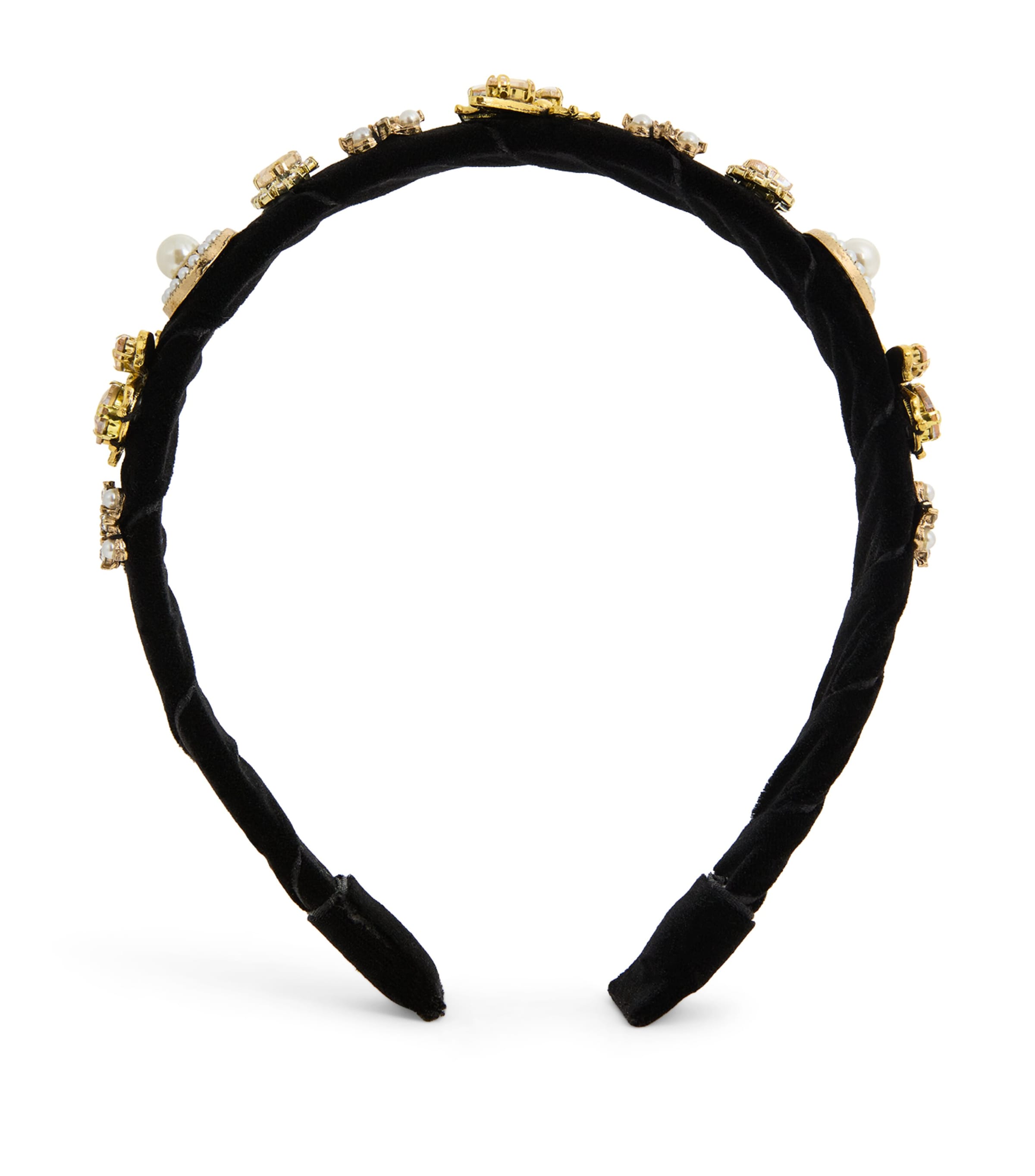 David Charles Kids' Embellished Floral Headband In Black