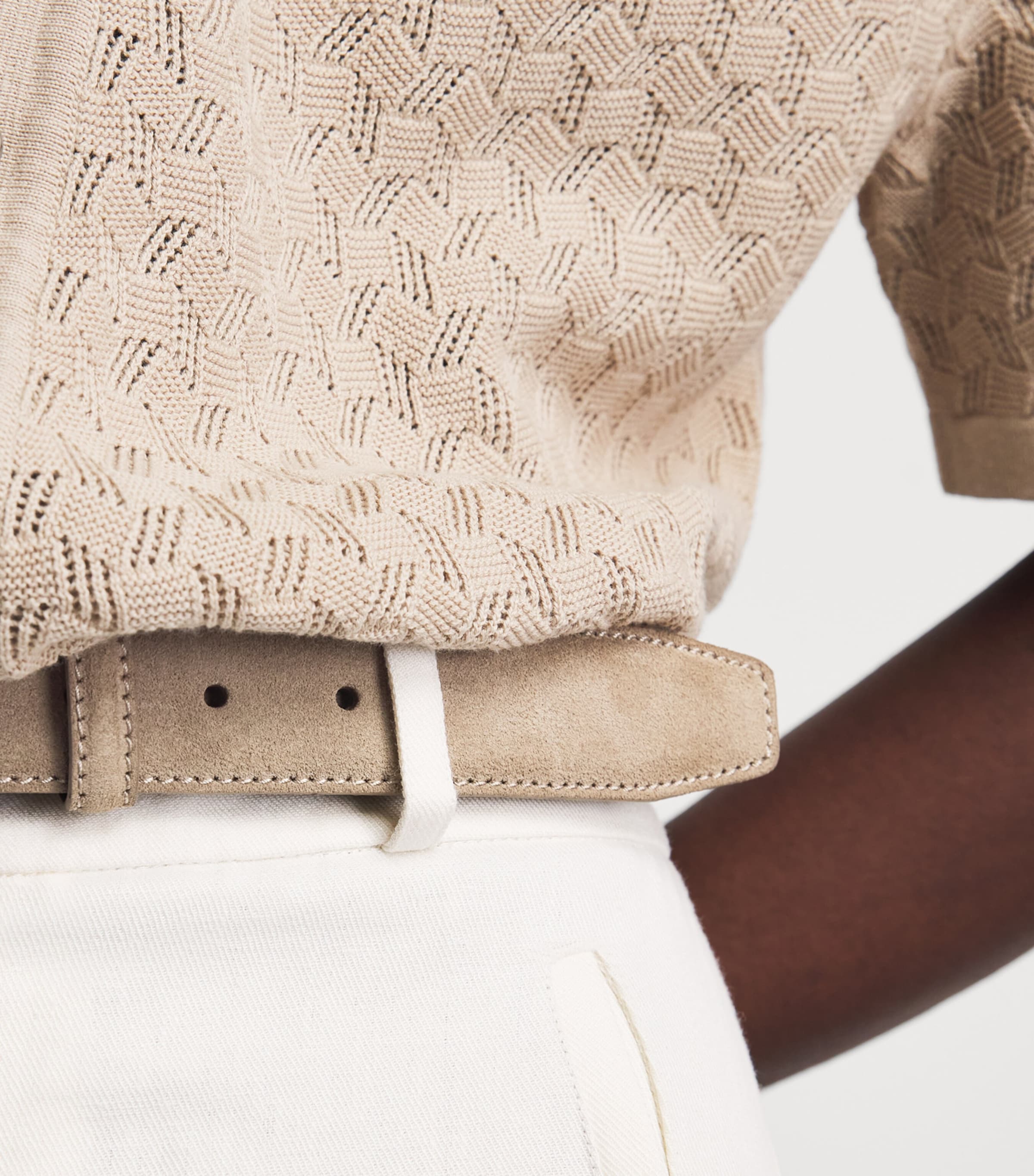 BOSS Suede Elloy Belt Medium Beige Image 4