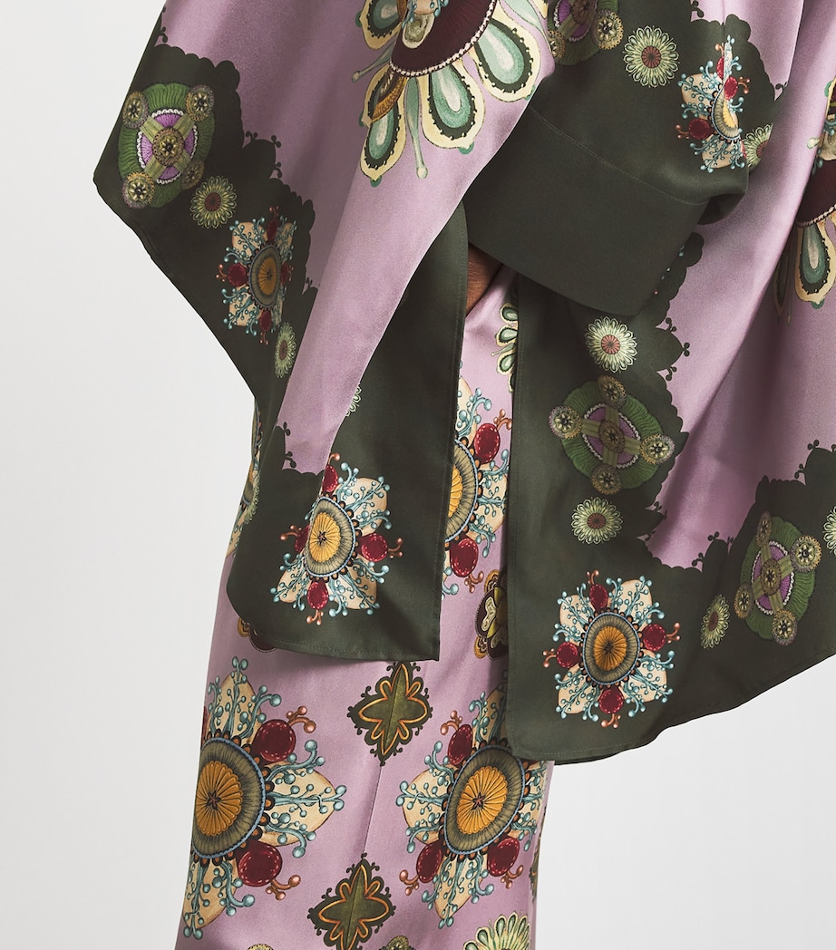 Silk Twill Printed Palazzo Trousers PI10 Image 6