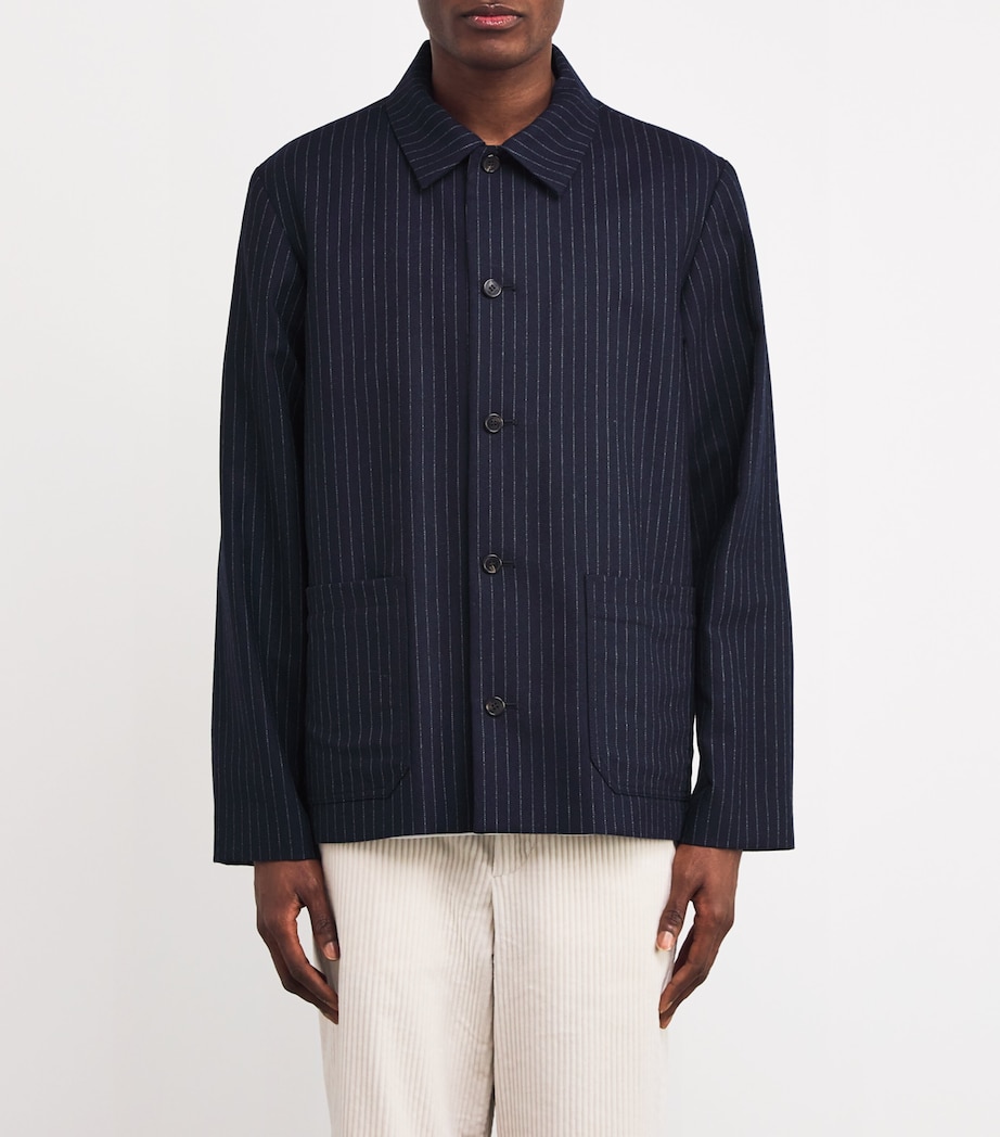 Wool-Blend Striped Jacket IAK DARK NAVY Image 3