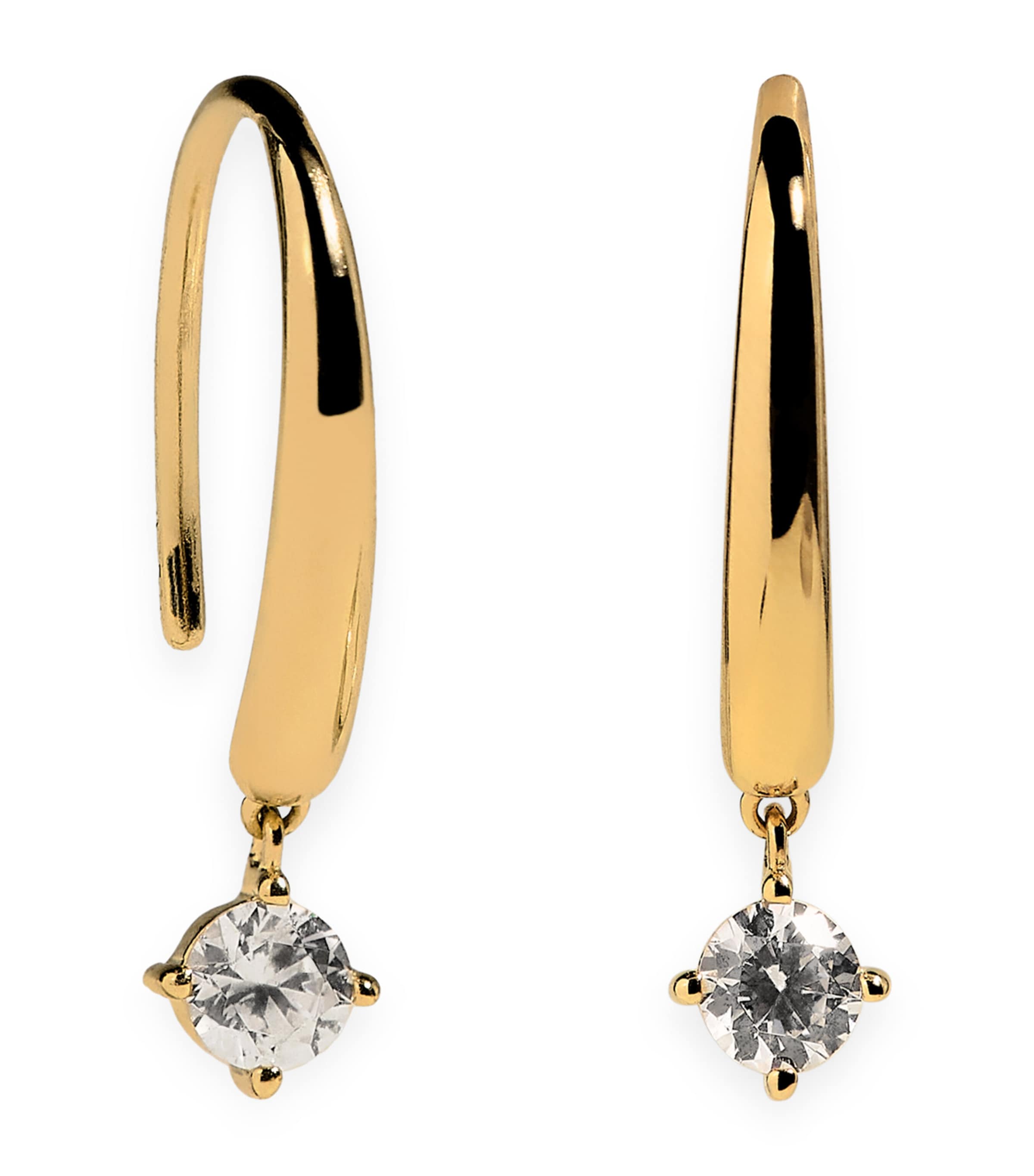 Astrid & Miyu Gold-plated Sterling Silver Crystal Charm Hook Hoop Earrings