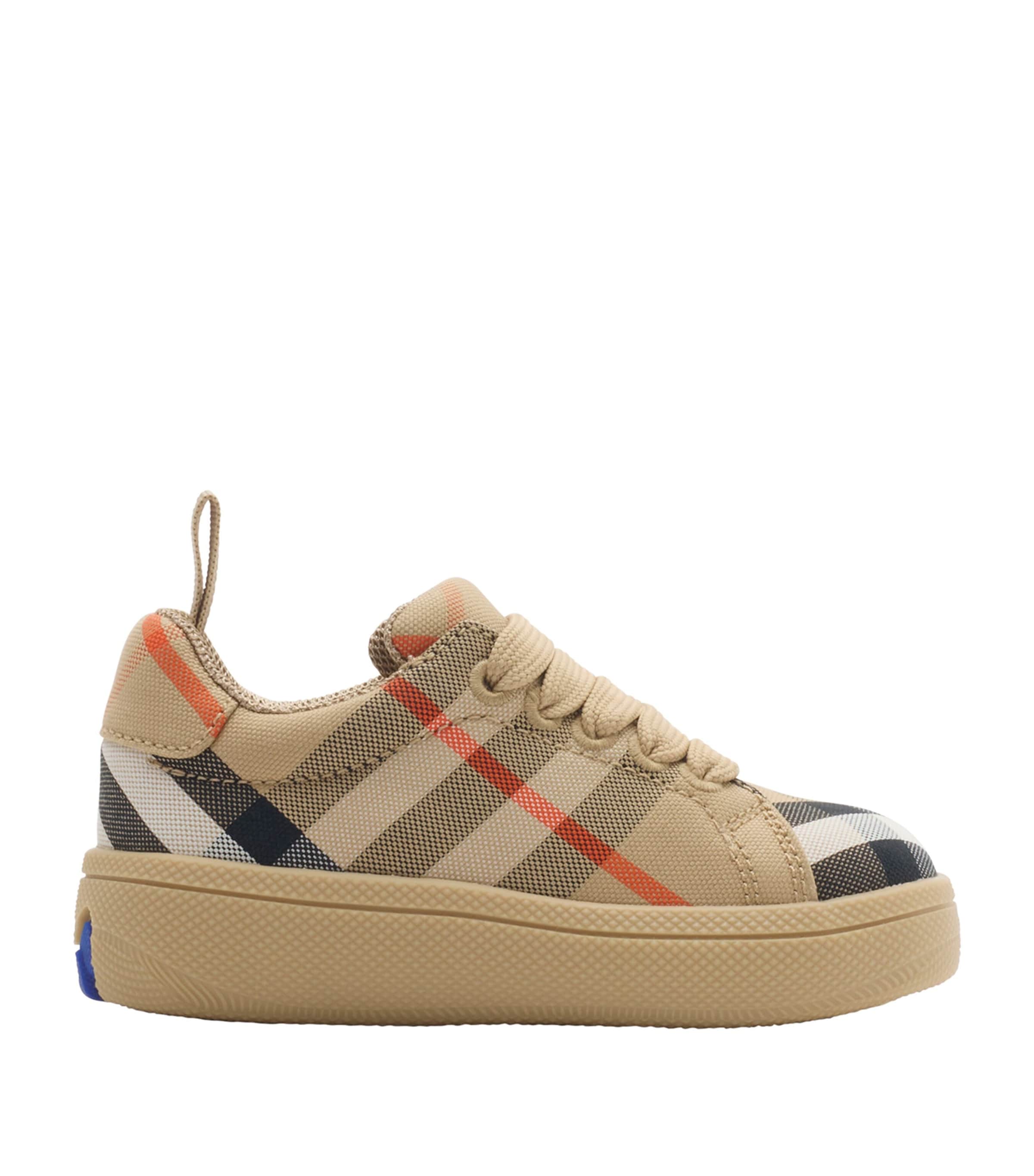 Burberry Cotton Check Sneakers In Multi