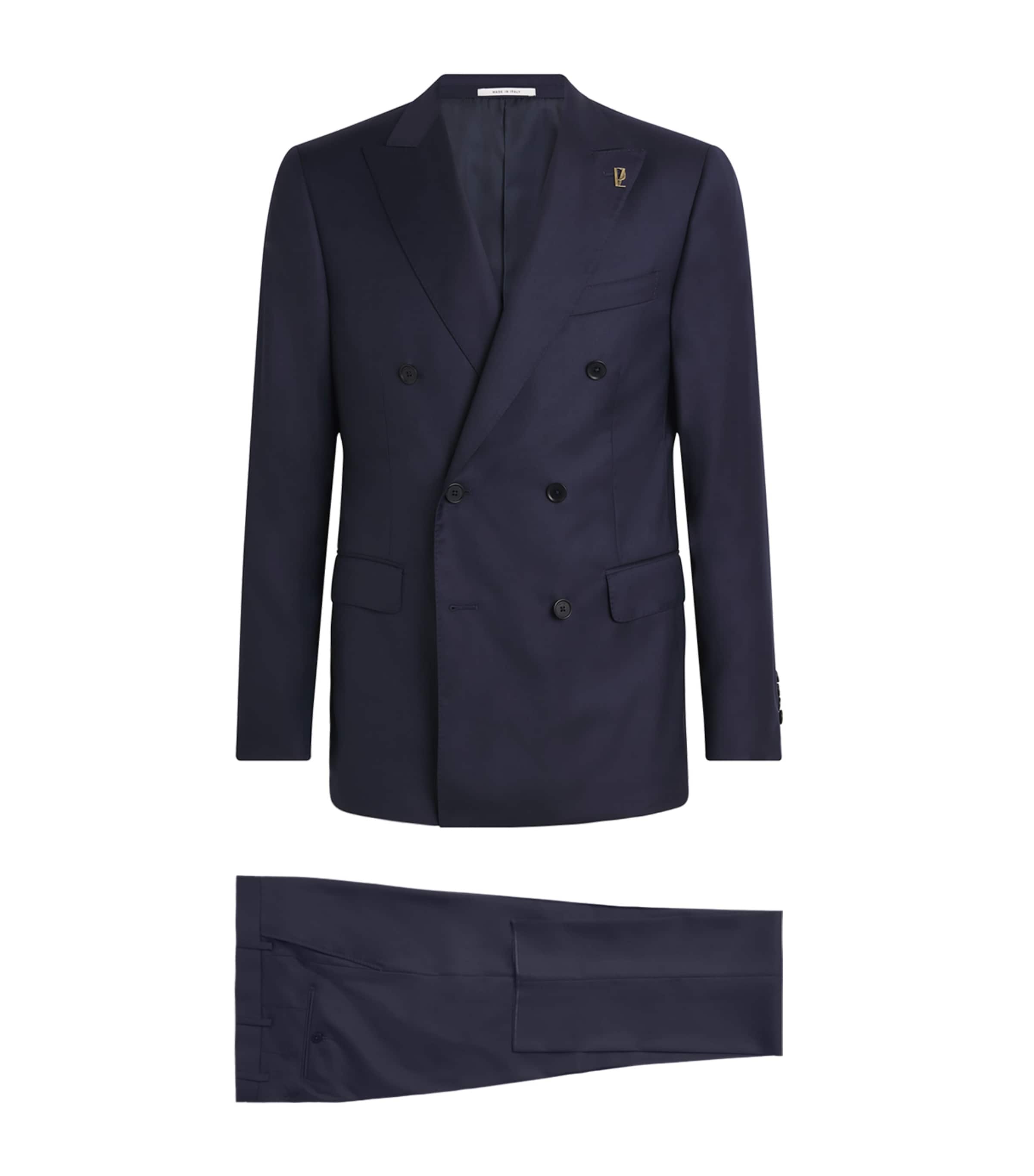 Pal Zileri Wool Vicenza Double-Breasted 2-Piece Suit Blue