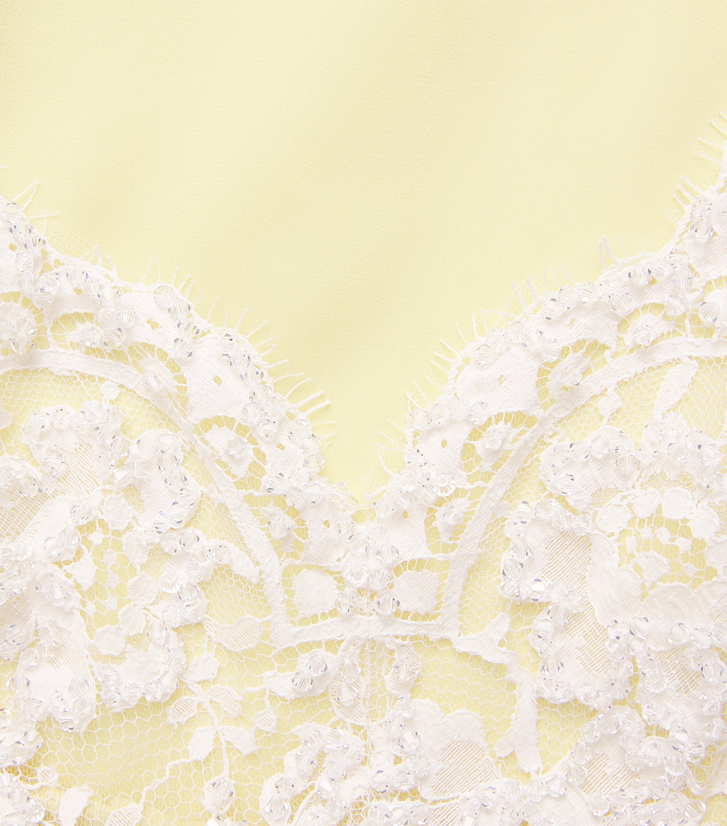 Rosamosario Womens Silk Lace-Trim Slip Dress Baby Yellow Image 6