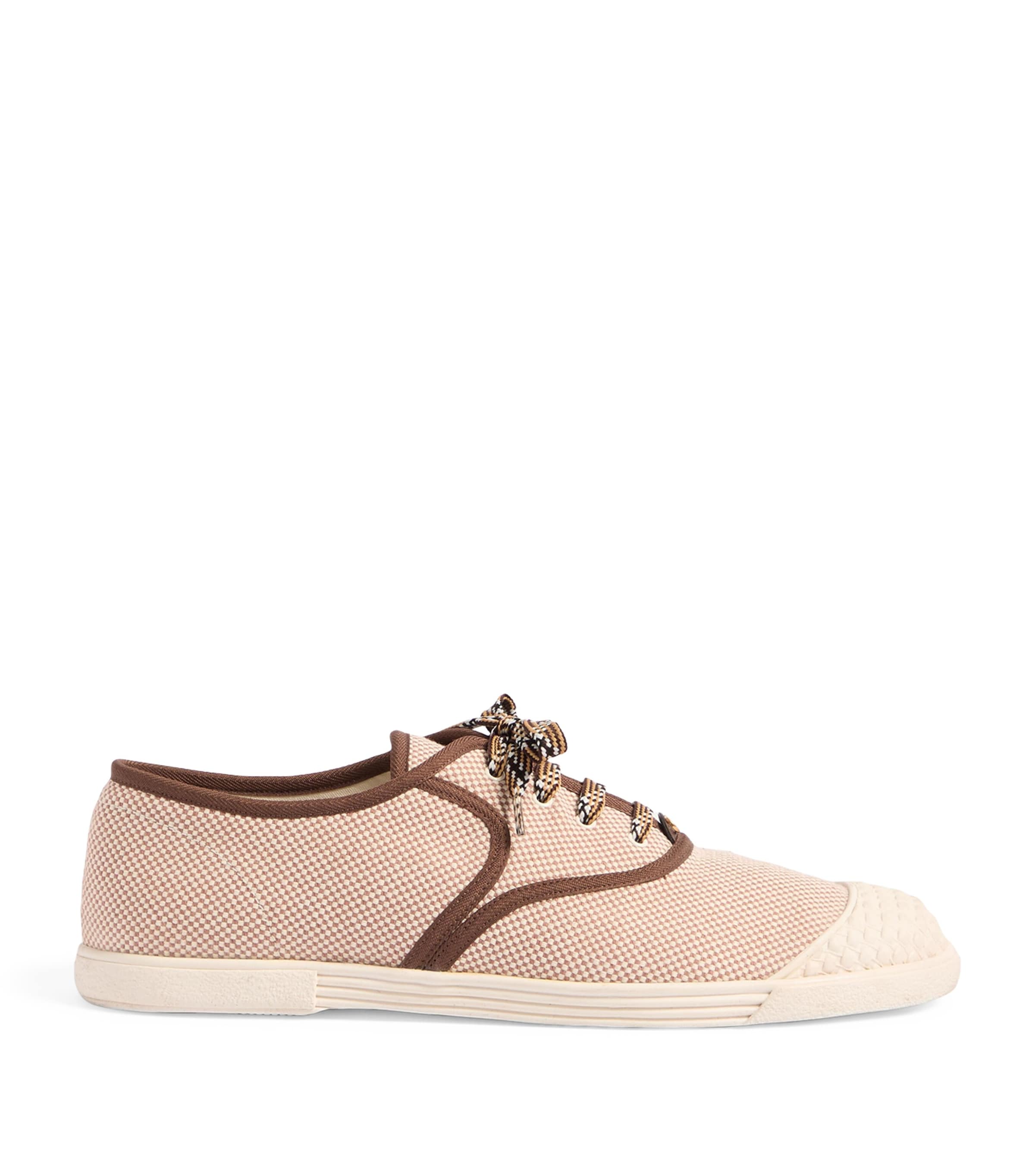 Valentino Bay By Bay Webbing-trimmed Checked Canvas Sneakers