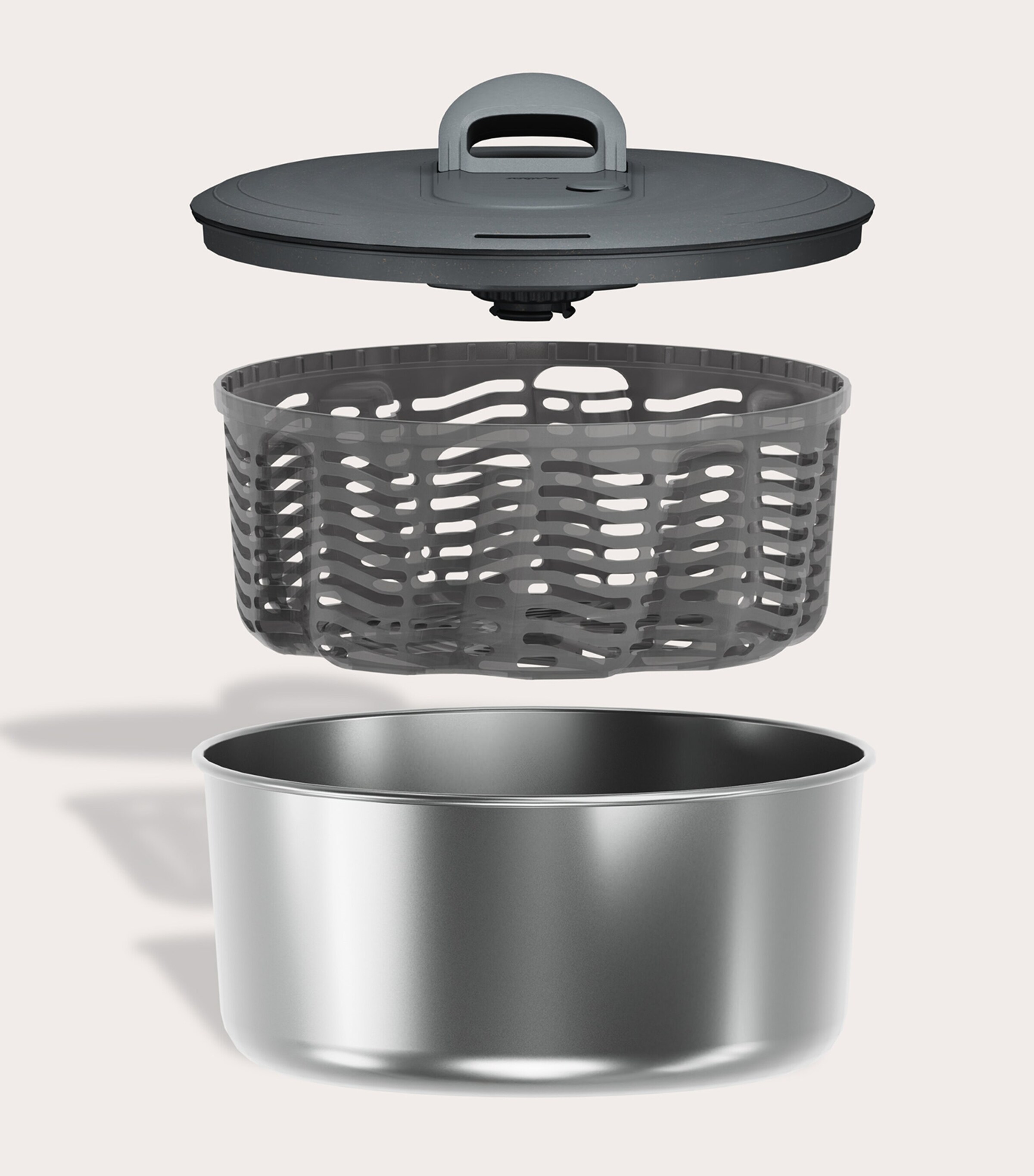 Small Easy Spin Salad Spinner BELUGA GREY Image 4